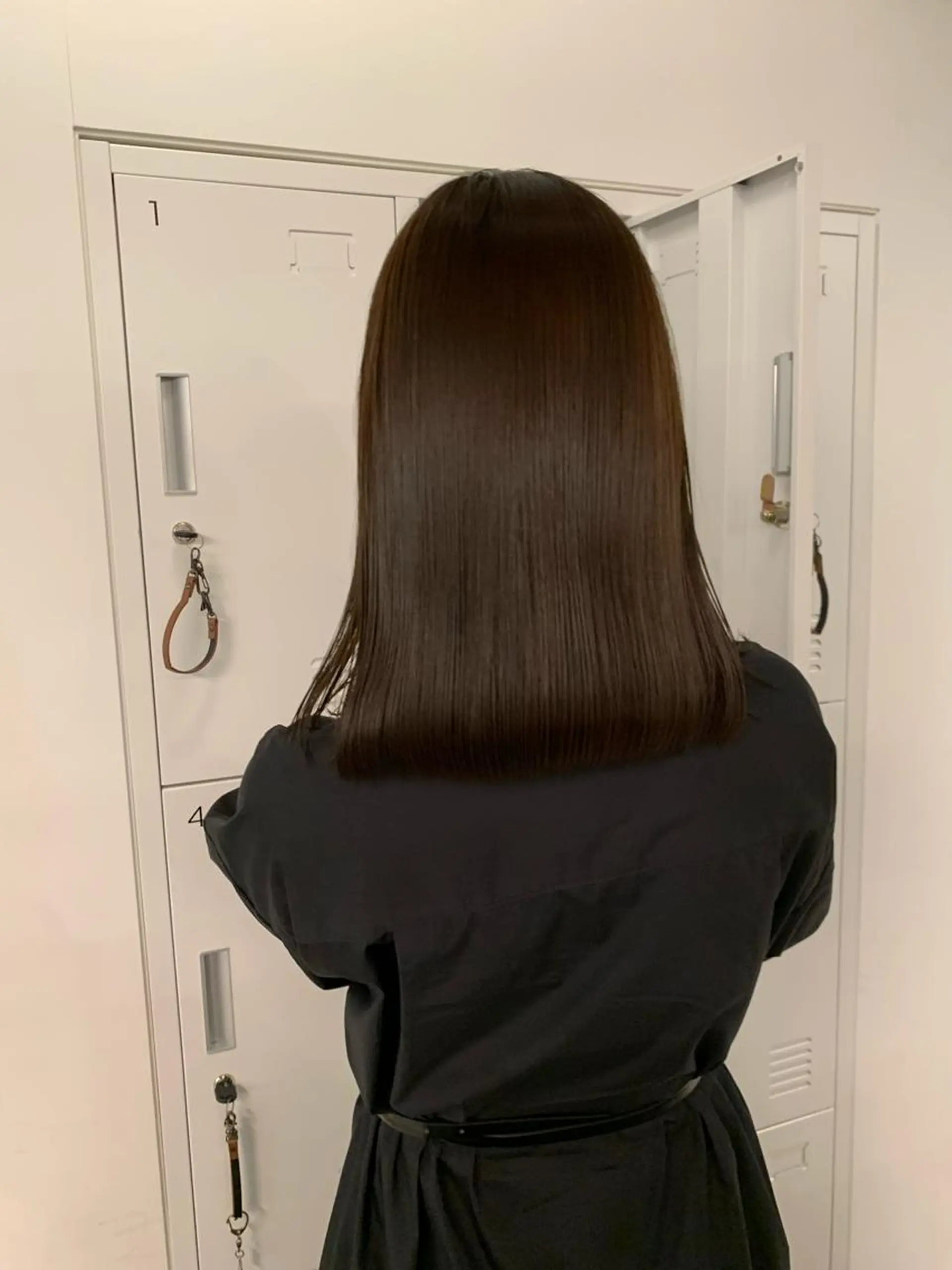 ミディアム パーマ 縮毛矯正 縮毛矯正 丸山璃子 /パーマ/レイヤーのヘアスタイル