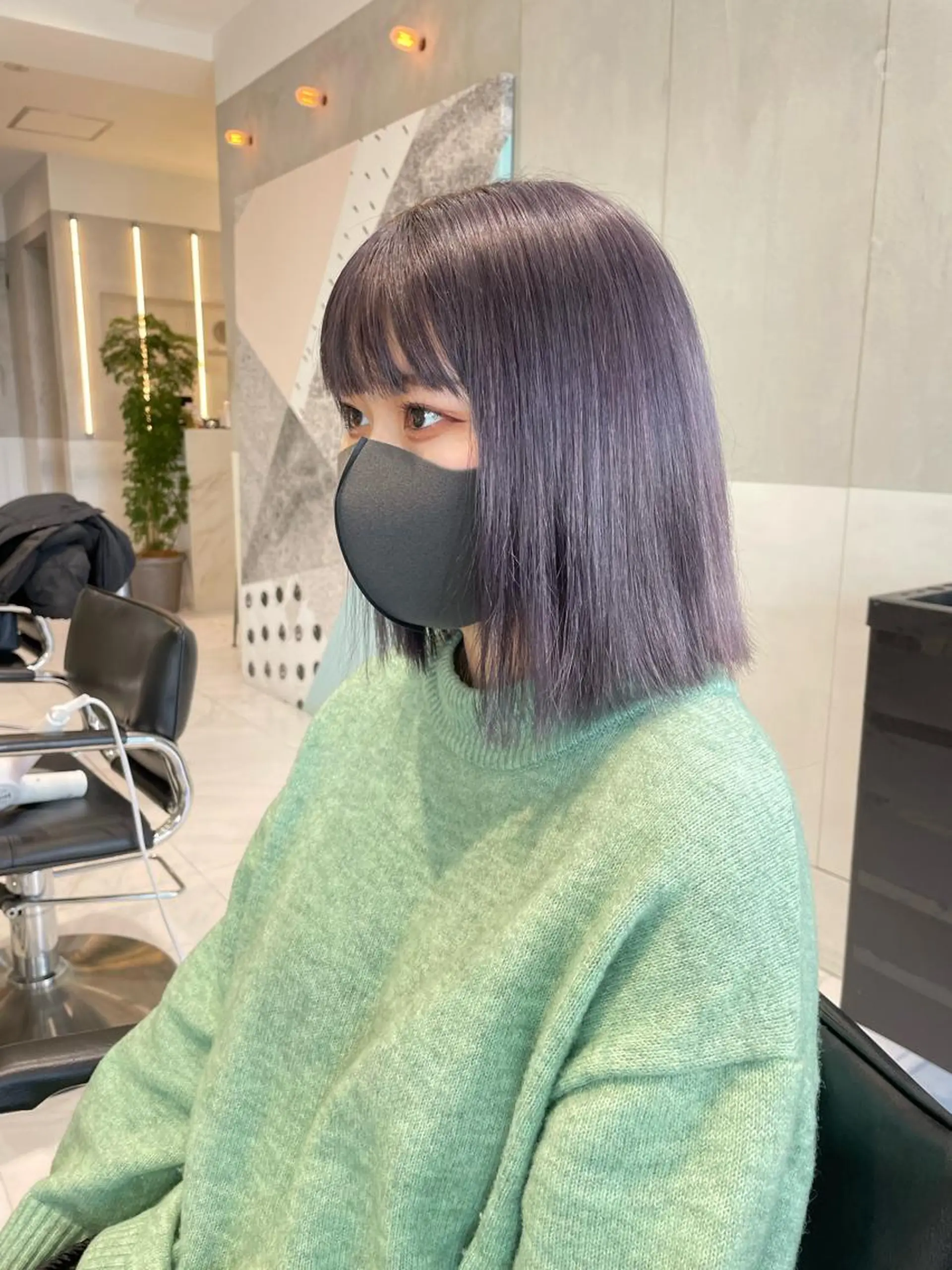 ミディアム ヘアカラー トリートメント ヘッドスパ ヘアセット オリーブ カラー✨有坂映哉のヘアスタイル