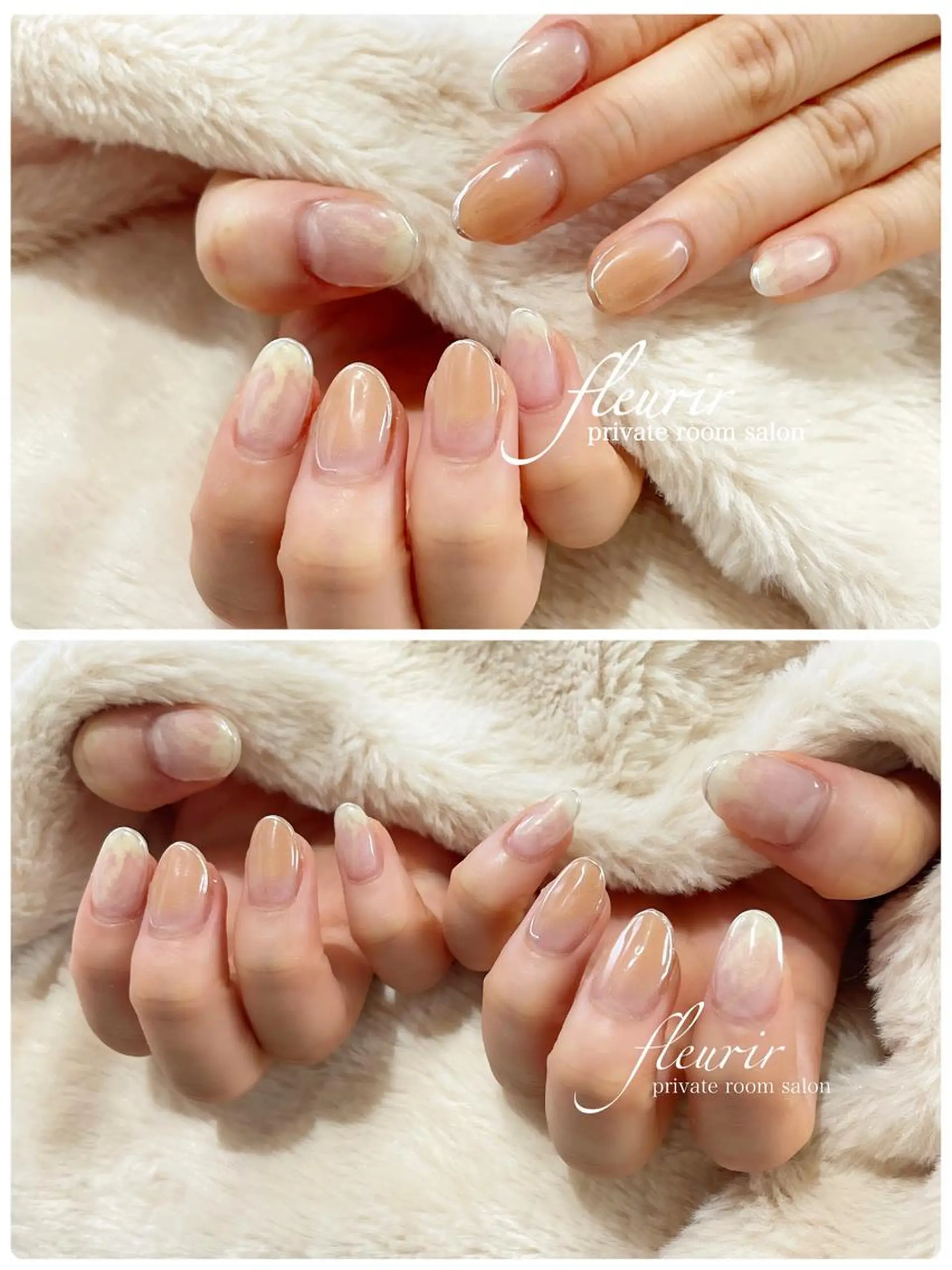 ネイル アートネイル 大理石ネイル(マーブル) ミラーネイル シルバー フルリール 【プライベートサロンのネイルデザイン