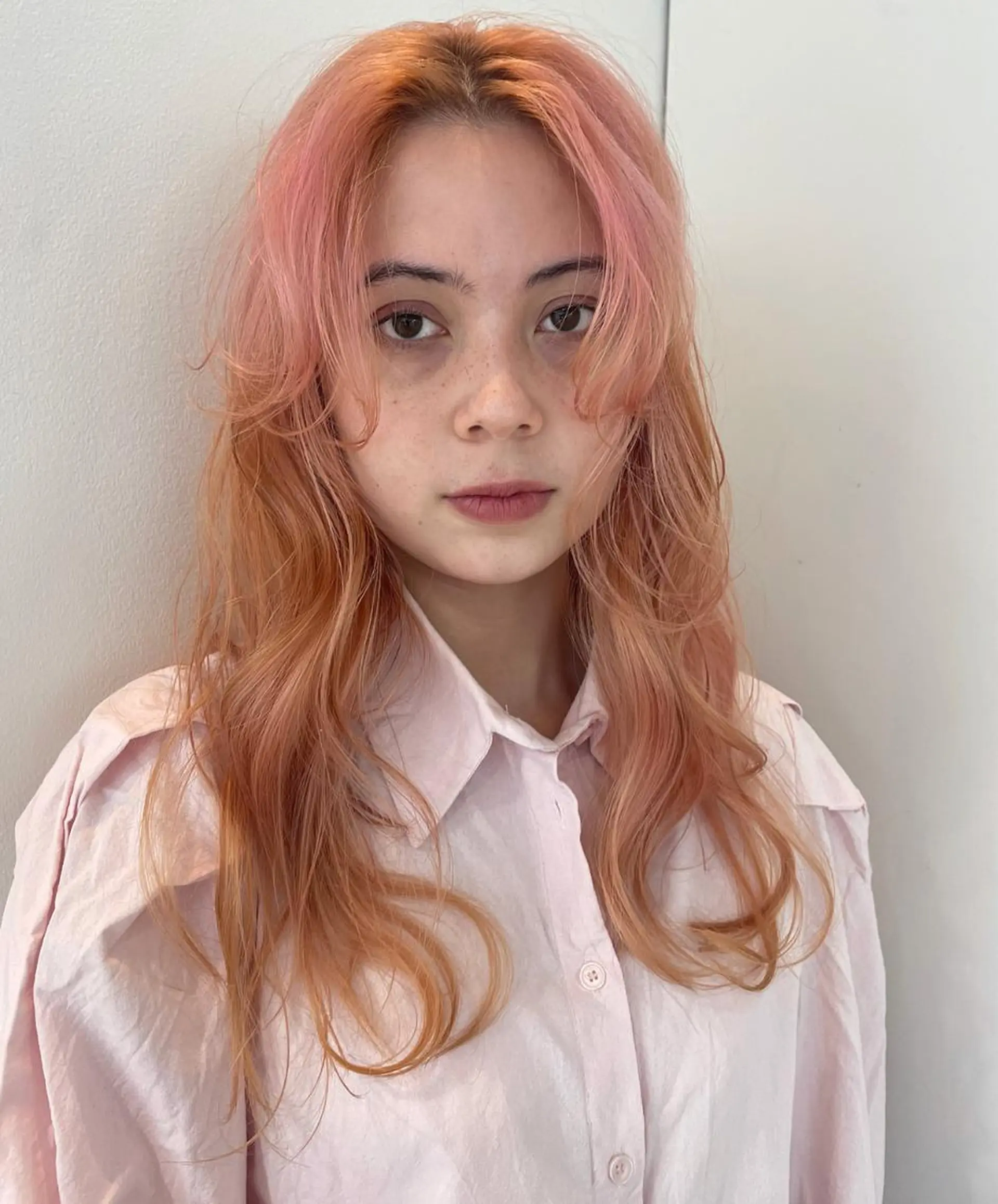 ロング カラー オレンジ ピンクカラー chiharu ボブ/レイヤーのヘアスタイル