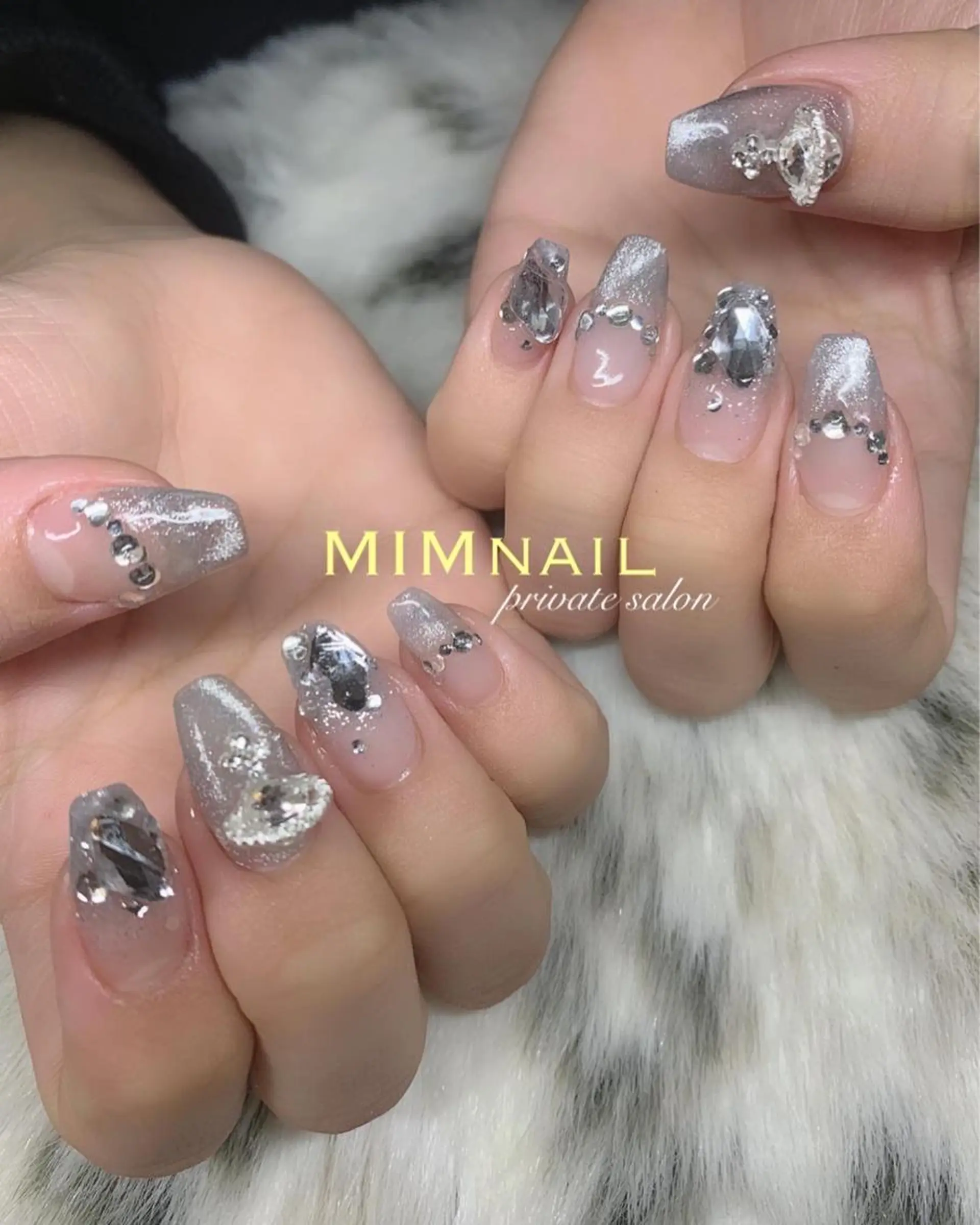 ネイル アートネイル フレンチネイル キラキラネイル 韓国ネイル マグネットネイル *･*MIMnail 1号店･*:･*のネイルデザイン