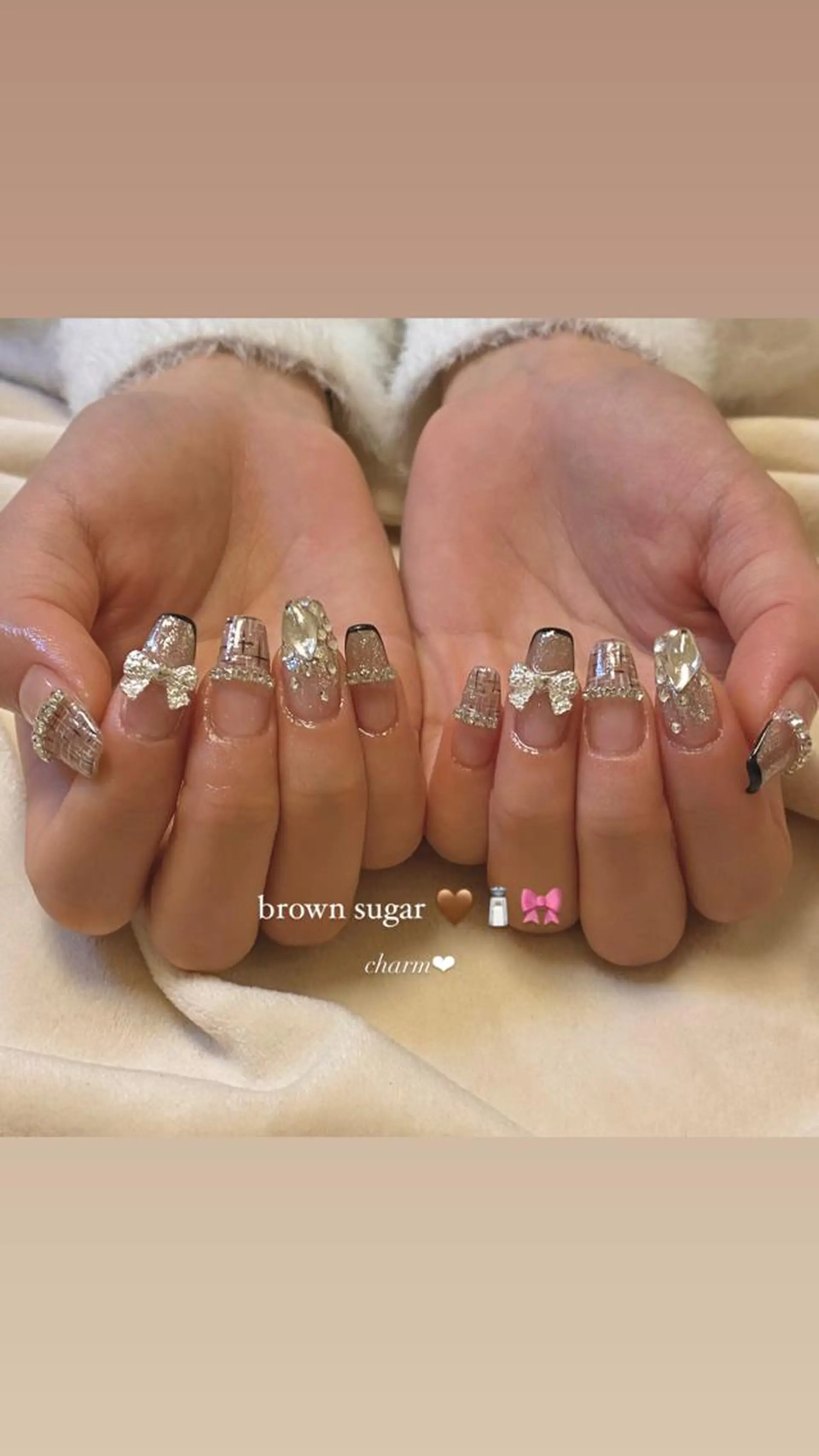 ネイル ブラウン ツイードネイル その他(ネイル) nail salon charmのネイルデザイン