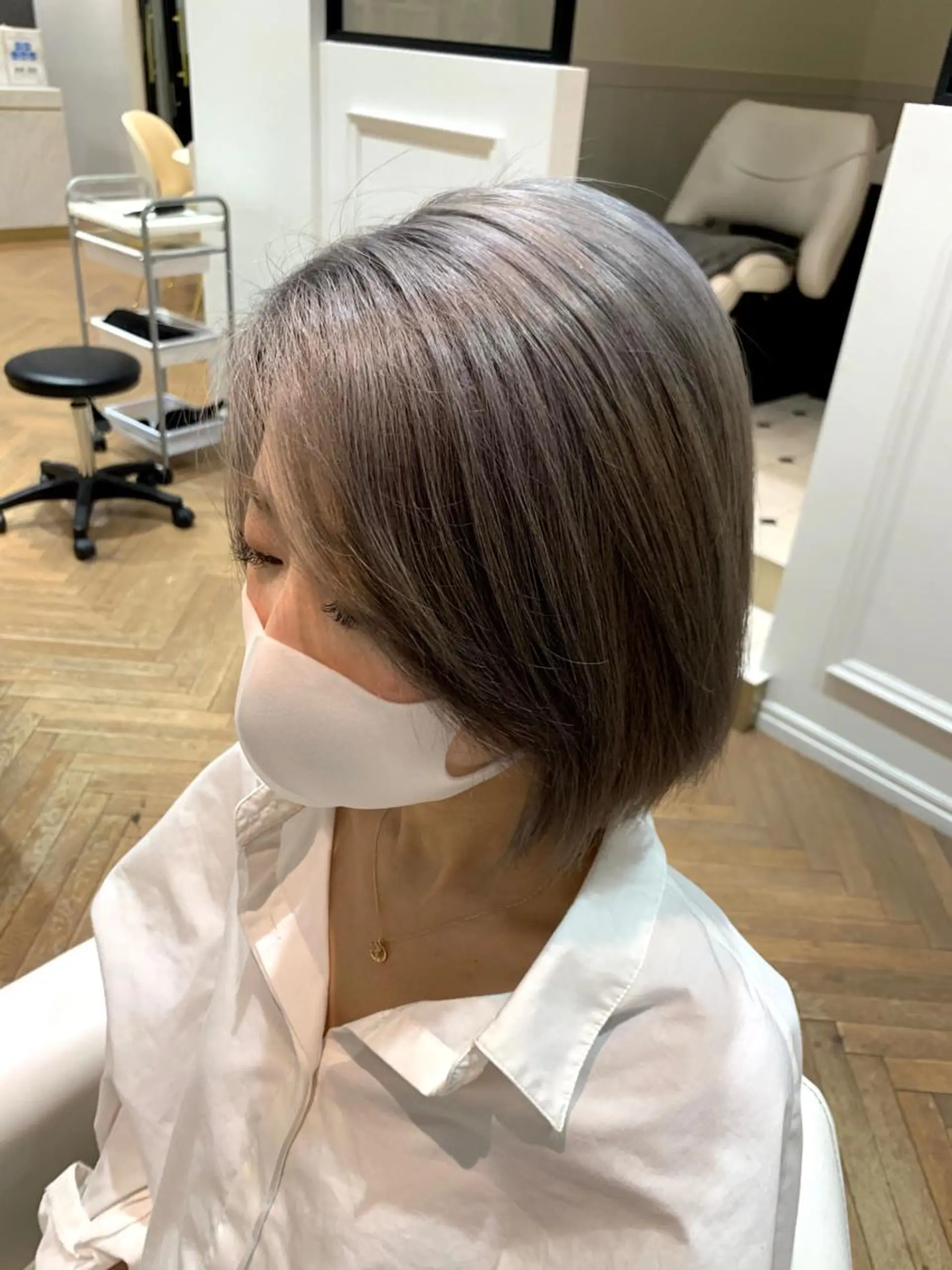 ミディアム カラー ブリーチ グレージュ ✨メンズ✨ブリーチ✨ MASAのヘアスタイル