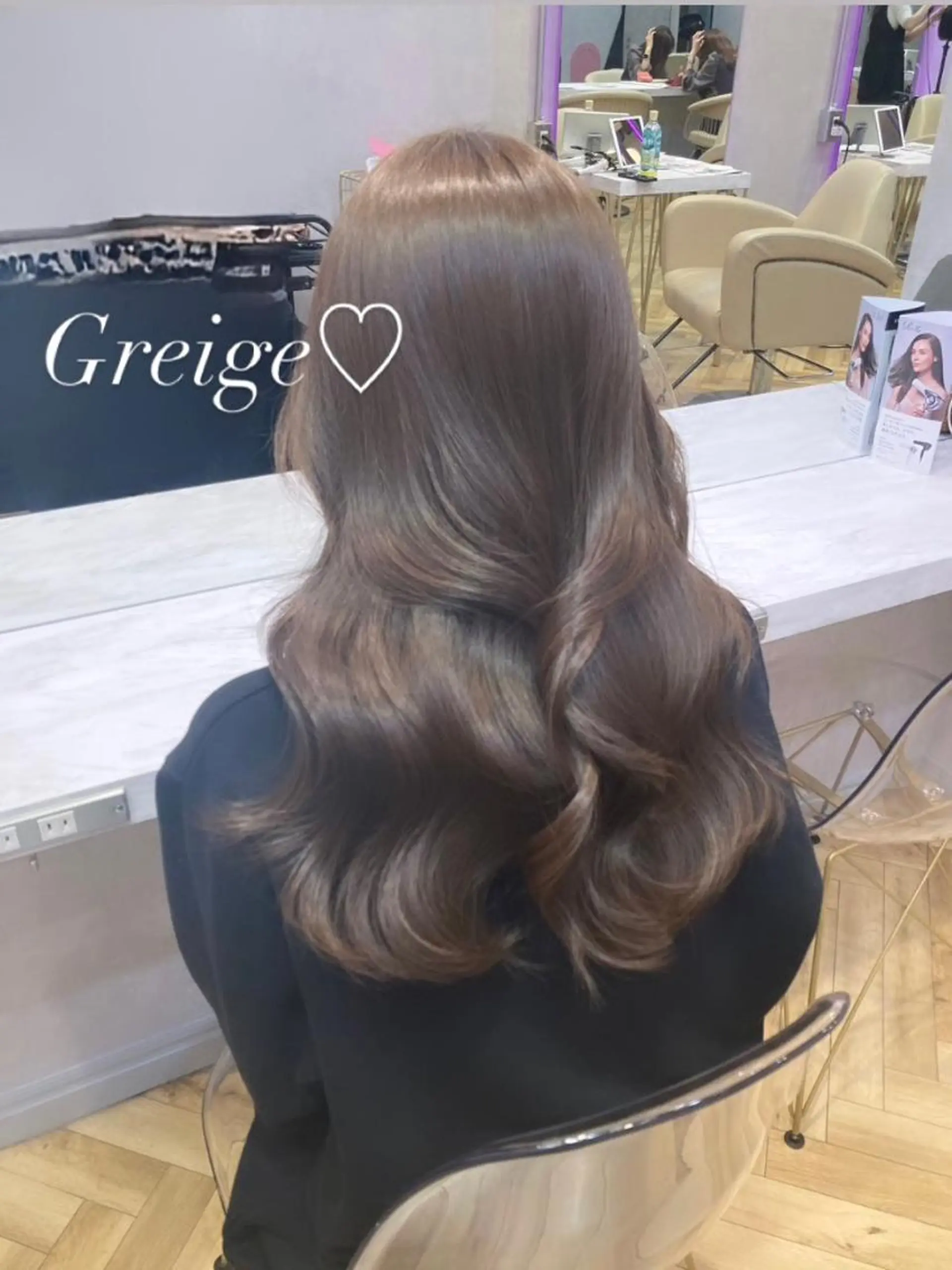 セミロング カラー ヘアアレンジ ベージュカラー ブリーチ 透明感カラー ブリーチなしカラー 🩷韓国ヘア/ヨシン モリ🩷Maikaのヘアスタイル