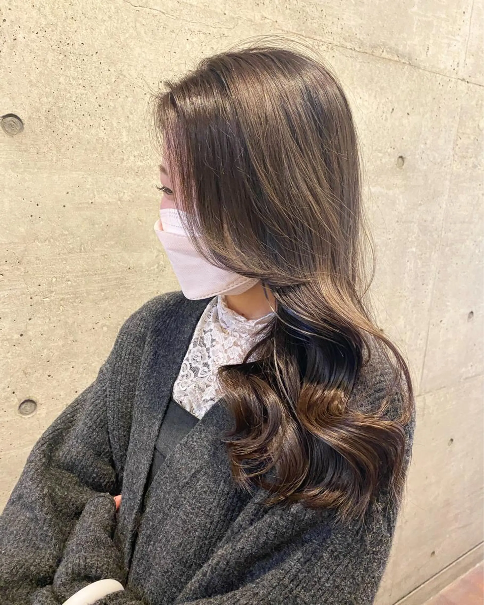 ロング カラー カット ヘアカラー トリートメント 後藤紗英/髪質改善 /オリーブベージュのヘアスタイル