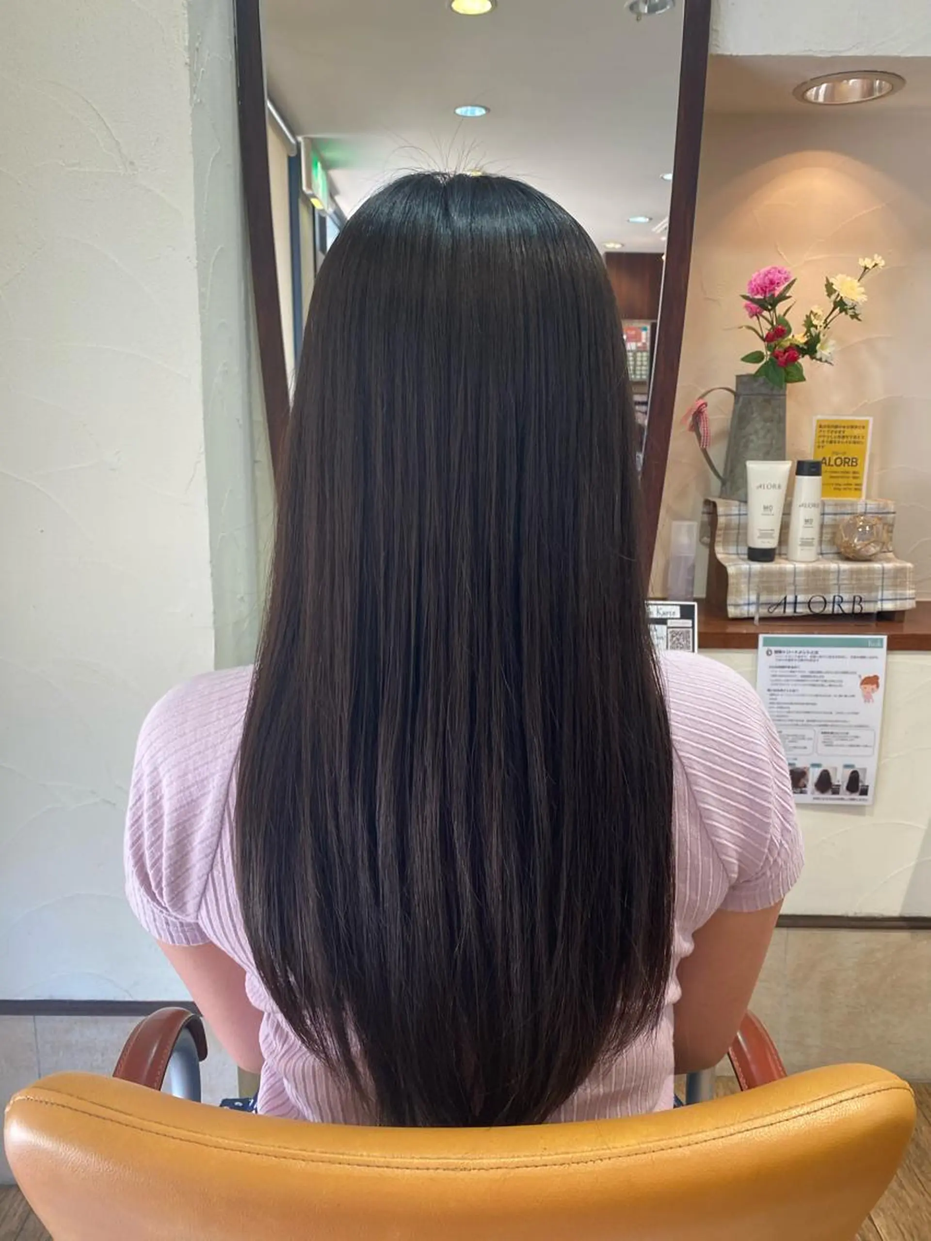 ロング ハイライト 縮毛矯正 サプリームヘア 飯田みち瑠のヘアスタイル