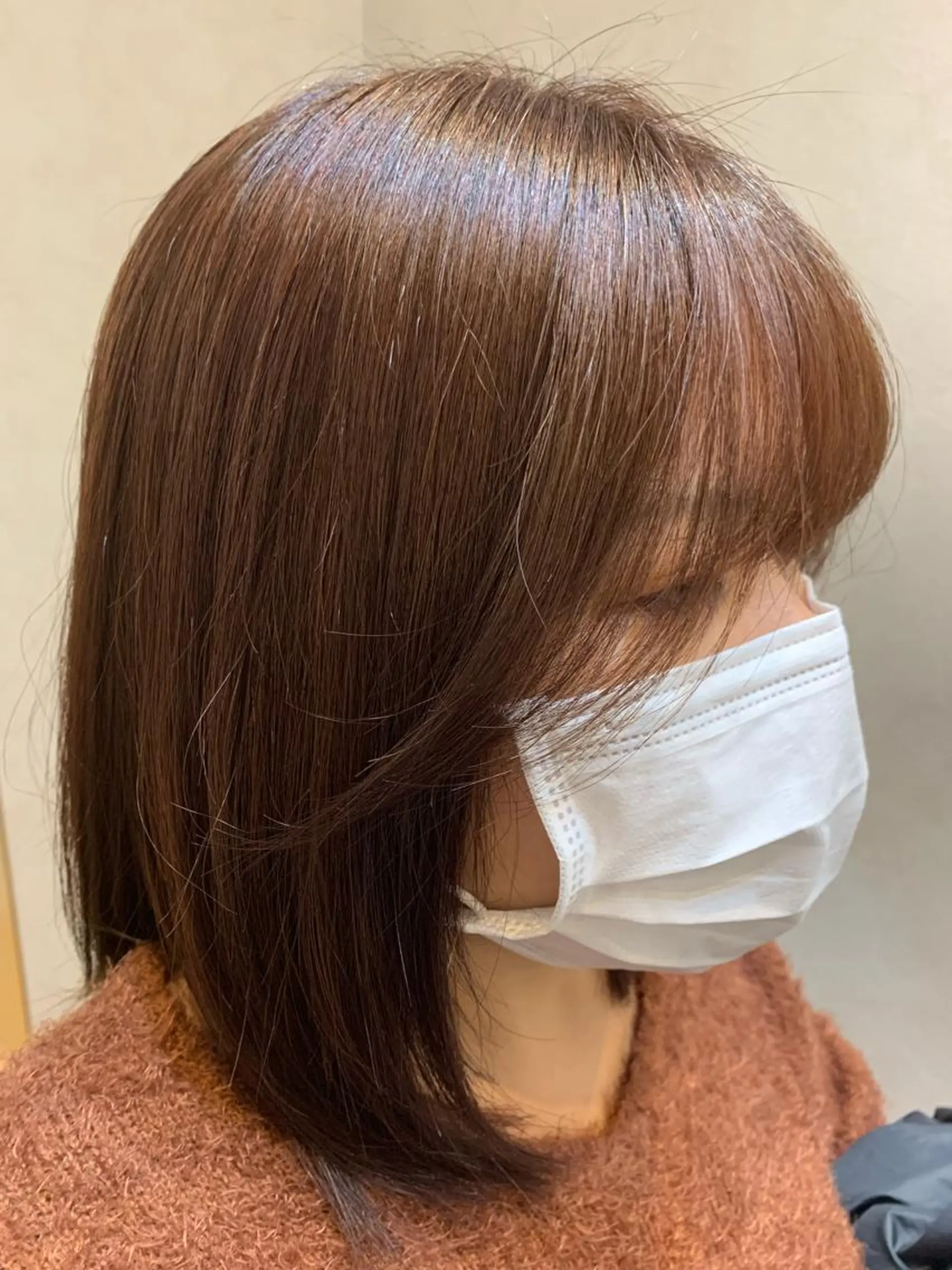 ミディアム ピンクブラウン ヘアカラー トリートメント newiネウィ _naoのヘアスタイル