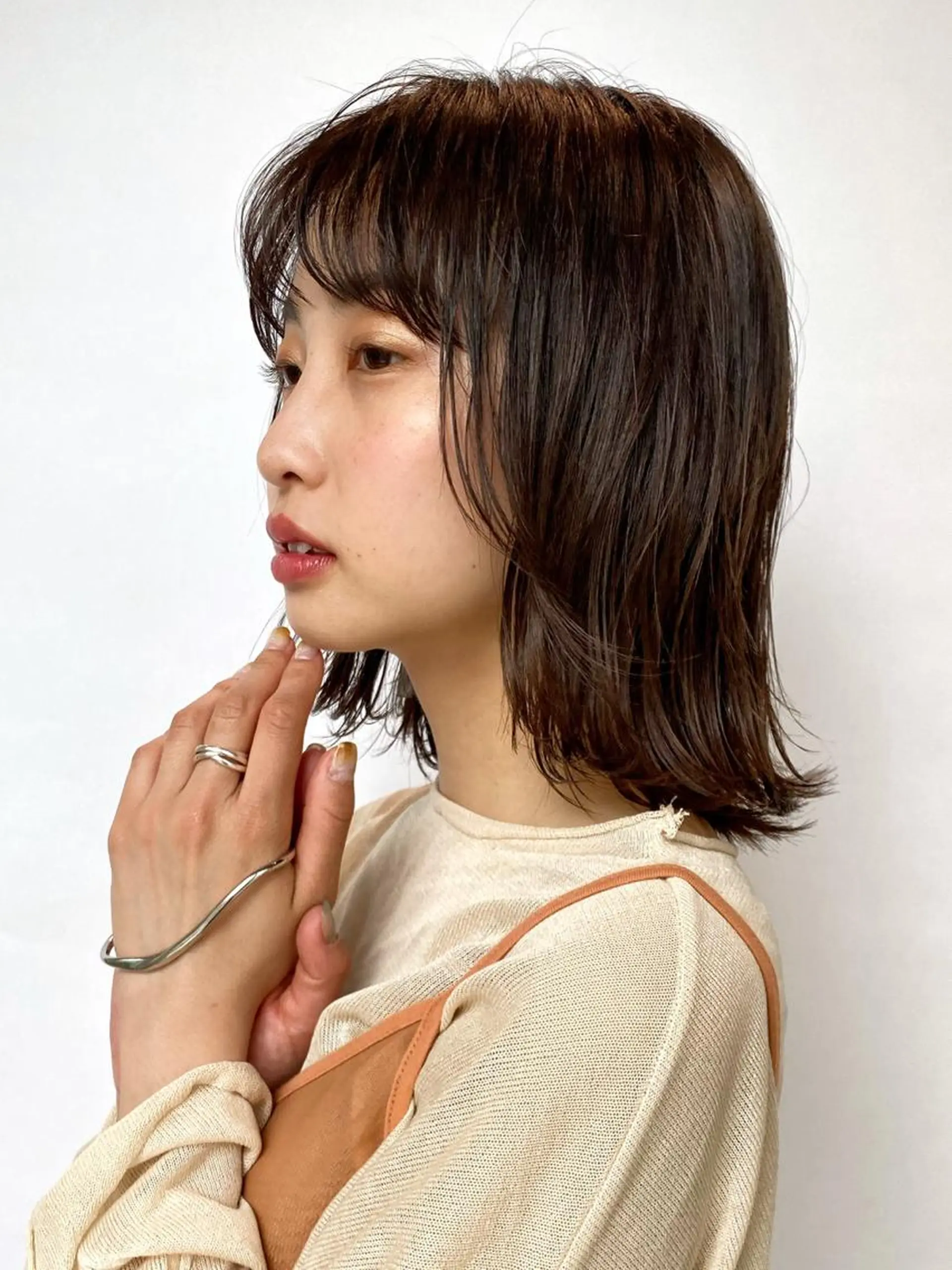 ミディアム 顔周りカット レイヤーカット カット レイヤー/大人ボブ 渡邉【日吉美容室】のヘアスタイル