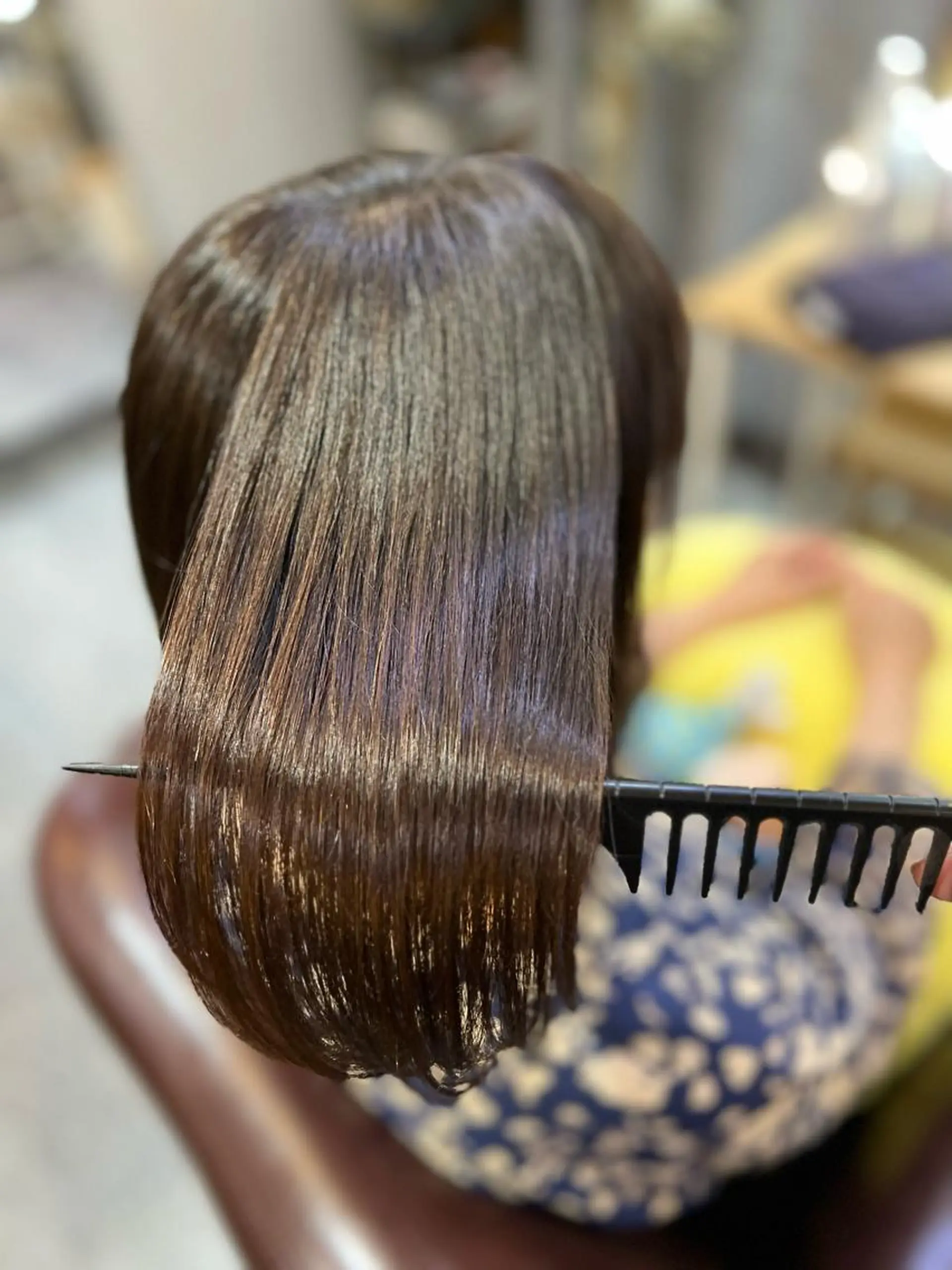 ミディアム カラー パーマ 髪質改善縮毛矯正 撮影モデル@藤沢駅のヘアスタイル