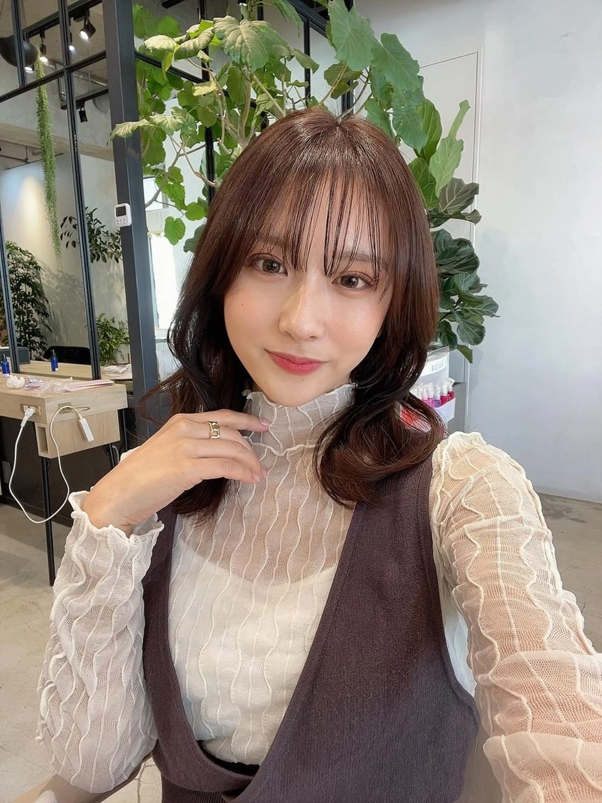 ミディアム ヘアカラー 髪質改善/縮毛矯正 /恵比寿/横山将大のヘアスタイル