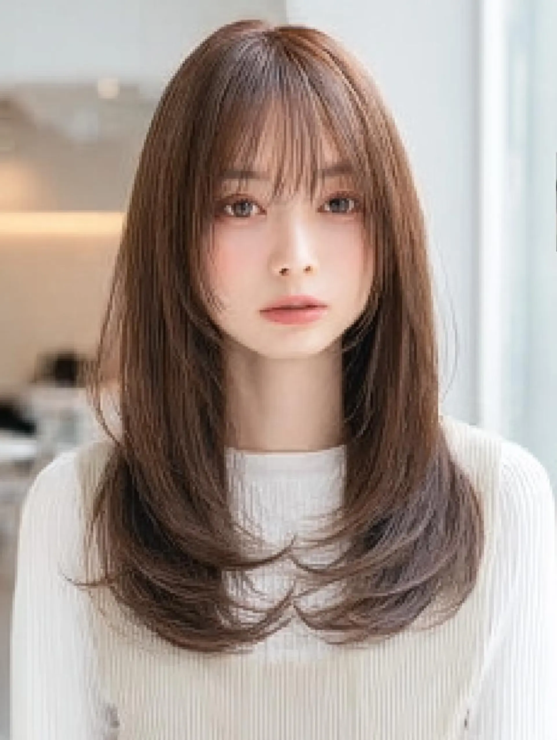 セミロング ハッシュカット 髪質改善 レイヤーカット 縮毛矯正 トリートメント カット 生艶髪＆レイヤー🔔 渋谷お薦めNo.1✨のヘアスタイル