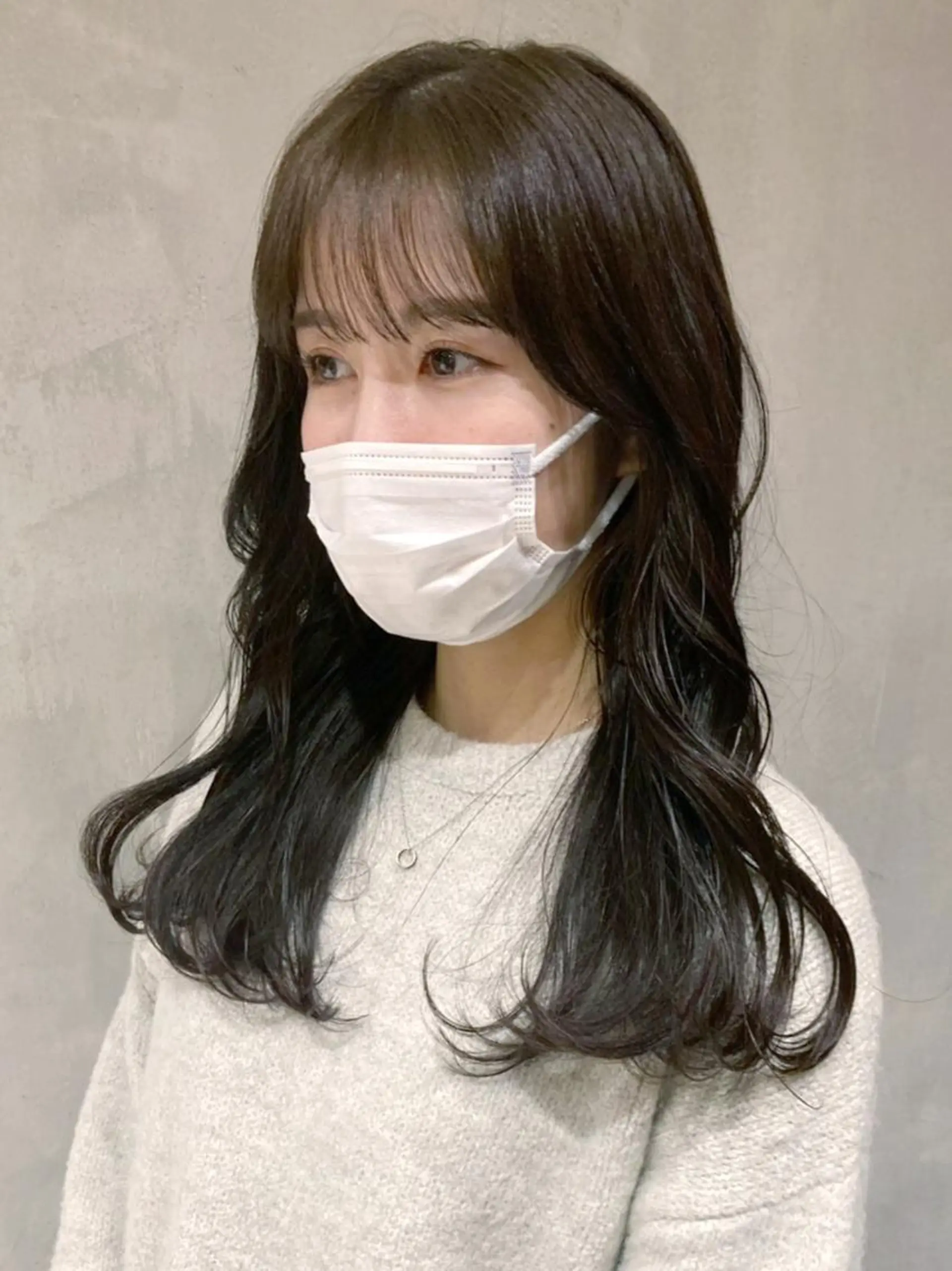 ミディアム カラー ブラウンカラー オリーブブラウン カット ヘアカラー トリートメント ITbyALBUM 藤沢店のヘアスタイル