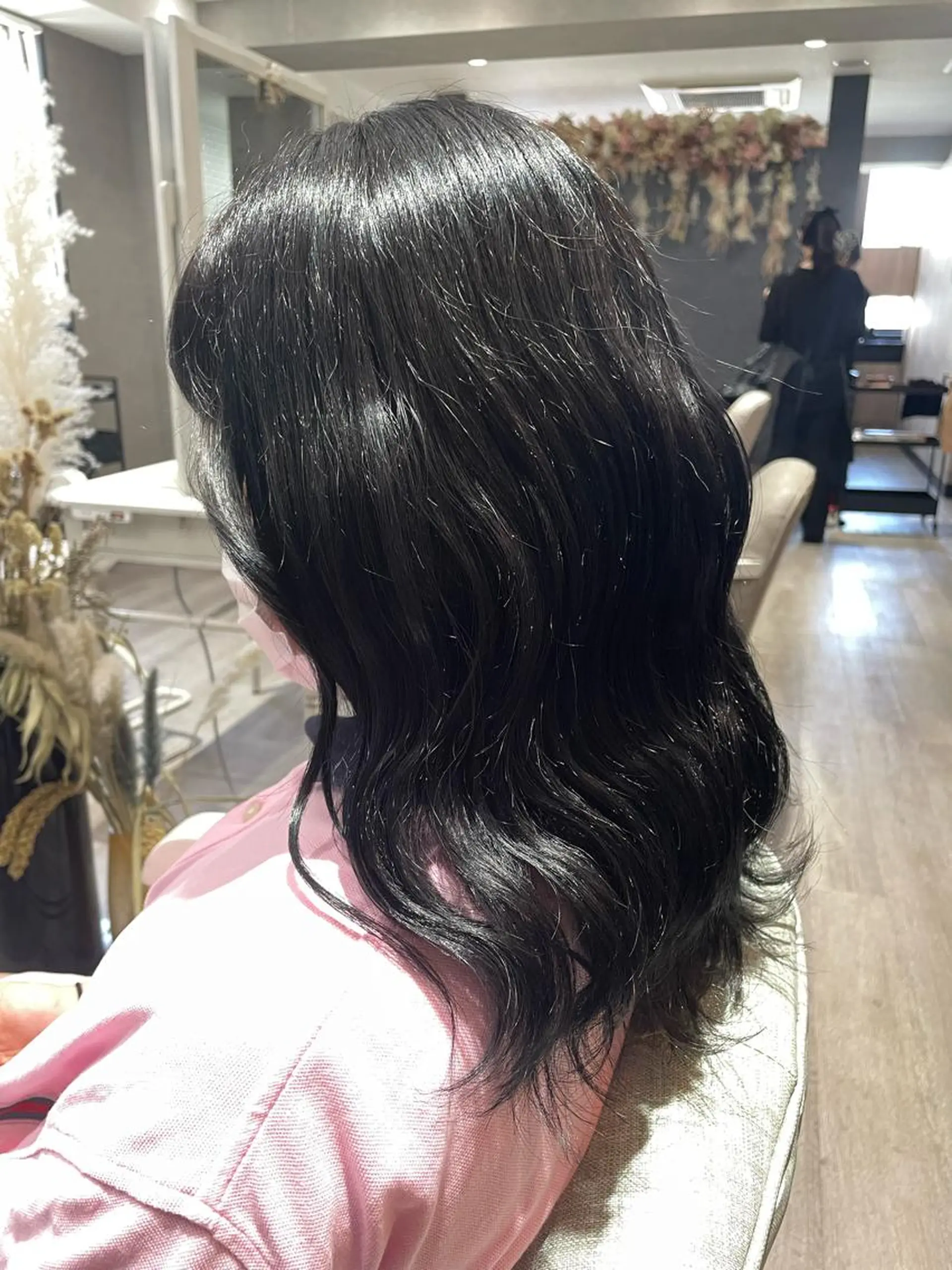 ミディアム カラー 黒髪 Hair Labo ASH  あみん♡のヘアスタイル