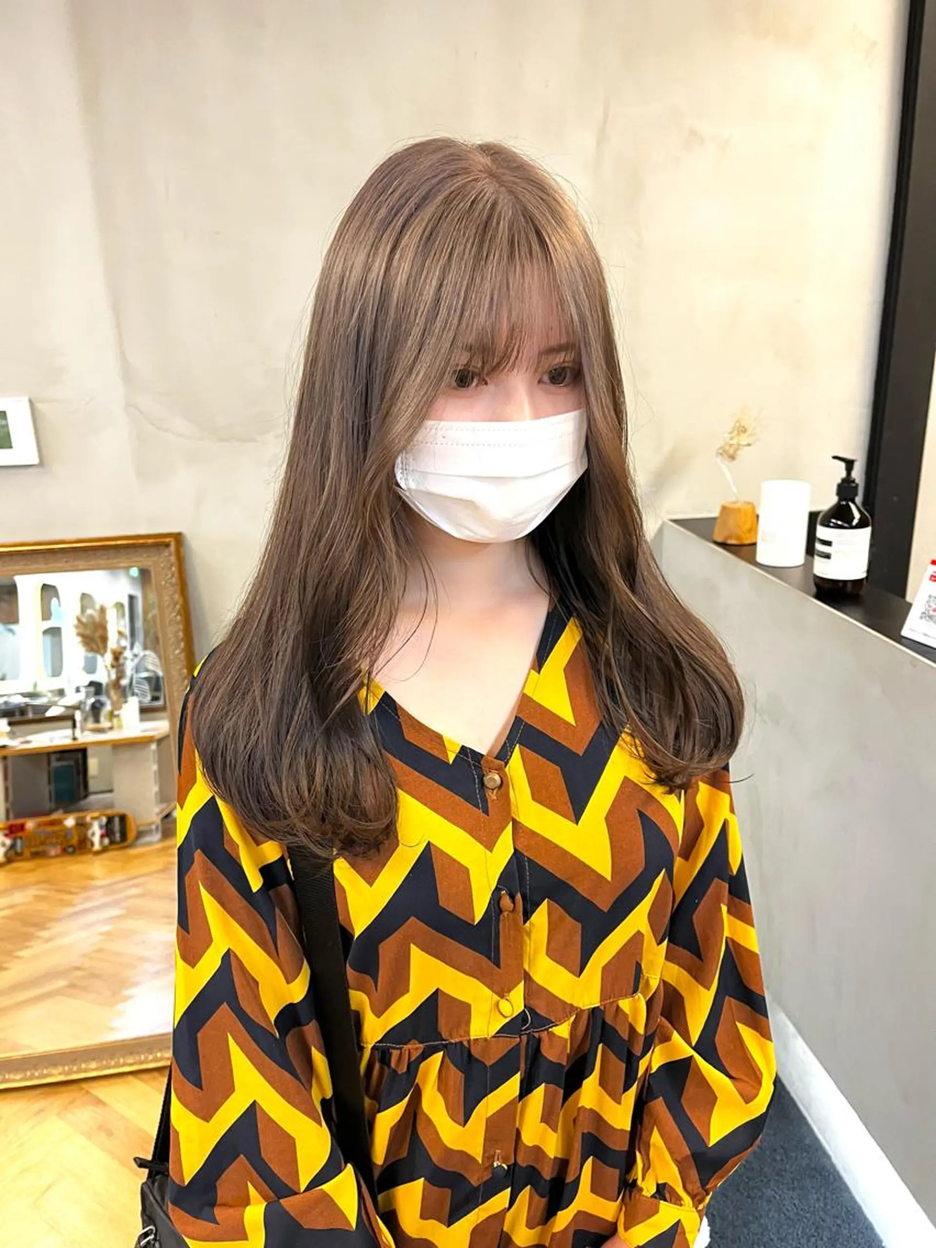 ロング カラー ブリーチ レイヤーカット カット ヘアカラー ena/ブリーチなし 透明感・レイヤー🎀のヘアスタイル