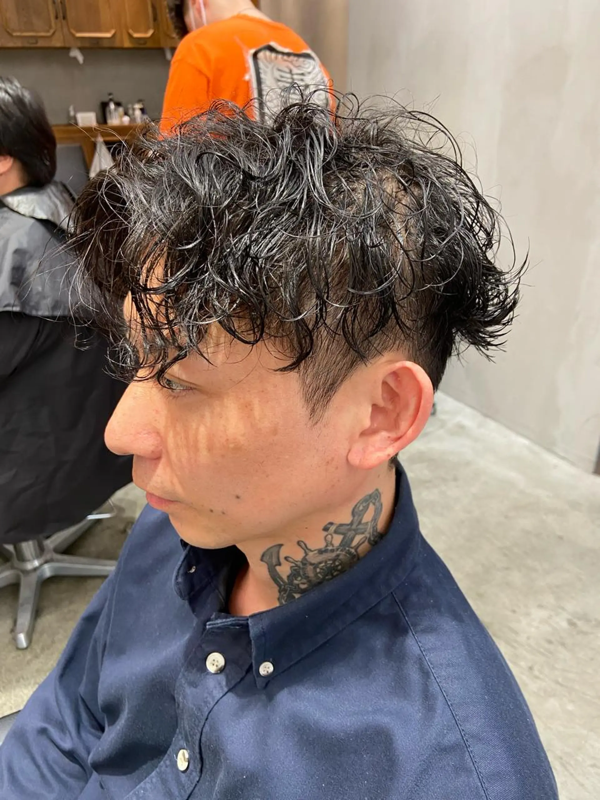 ミディアム パーマ メンズ カット パーマ 💈圧倒的メンズ特化 DAITO💈のヘアスタイル