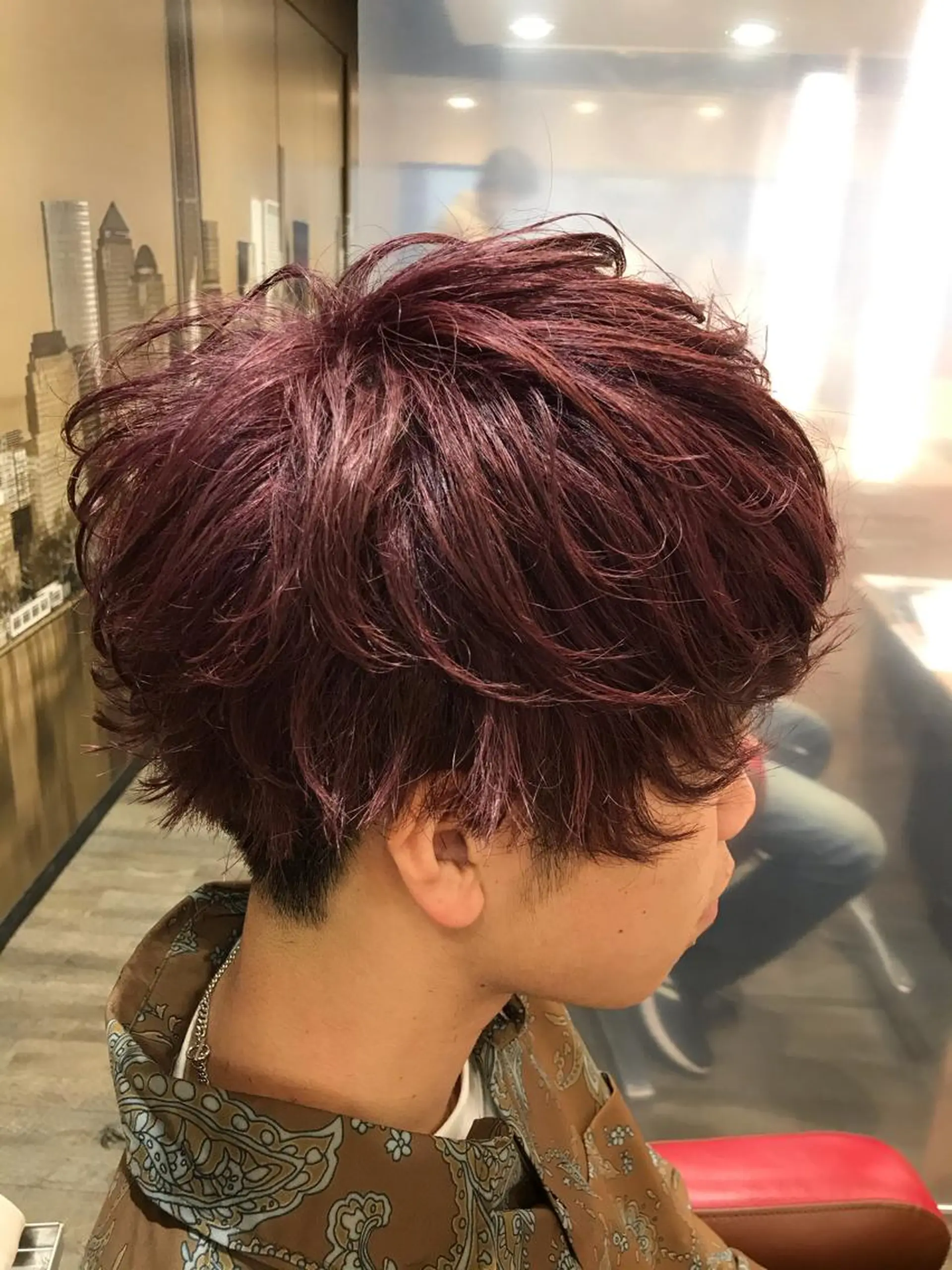 ショート カラー メンズ マッシュ パープルカラー マッシュヘア 限定クーポン 💕大量更新ブリーチのヘアスタイル