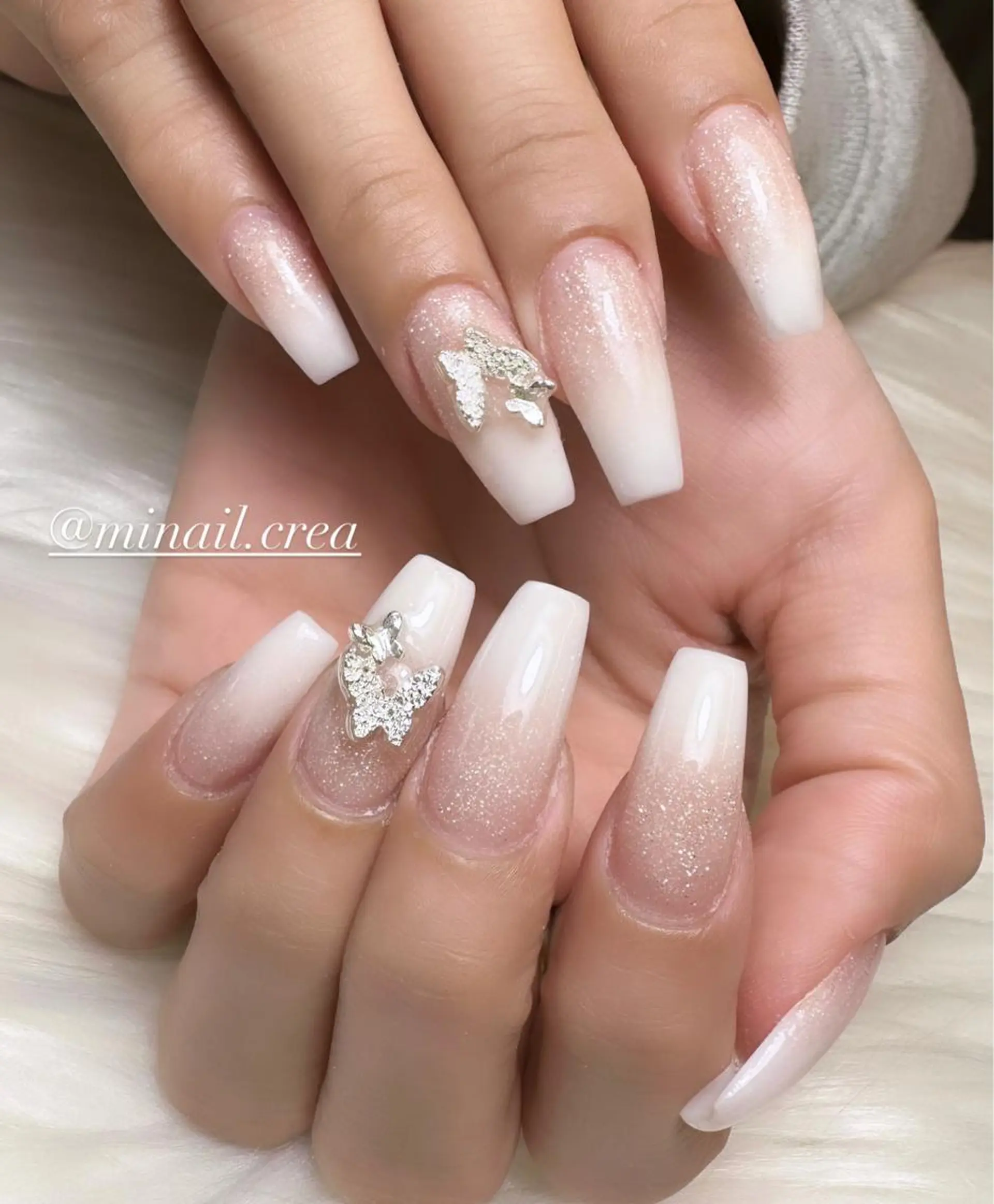 ネイル グラデーション ロングネイル スカルプネイル ハンドネイル CRéA　-private nailsalon-所属・CReA nailのネイルデザイン