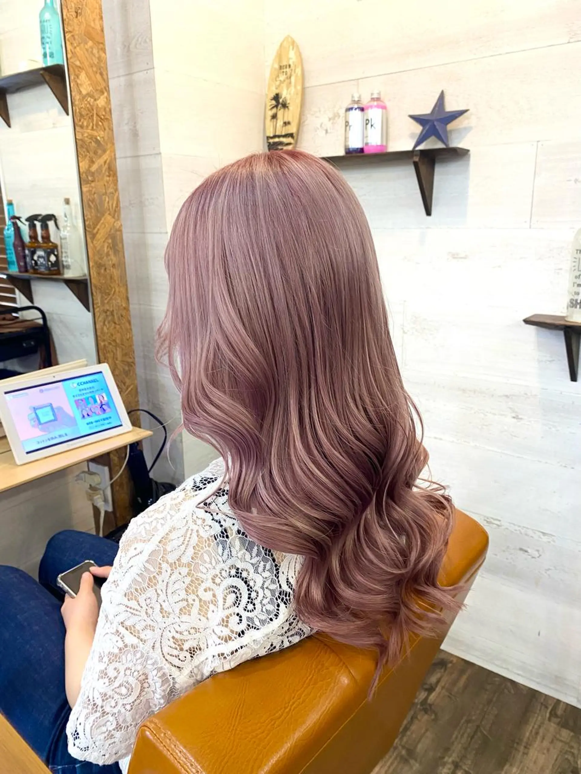 ロング カラー ヘアカラー ブリーチ毛対応酸性 ストレート🌈サキのヘアスタイル