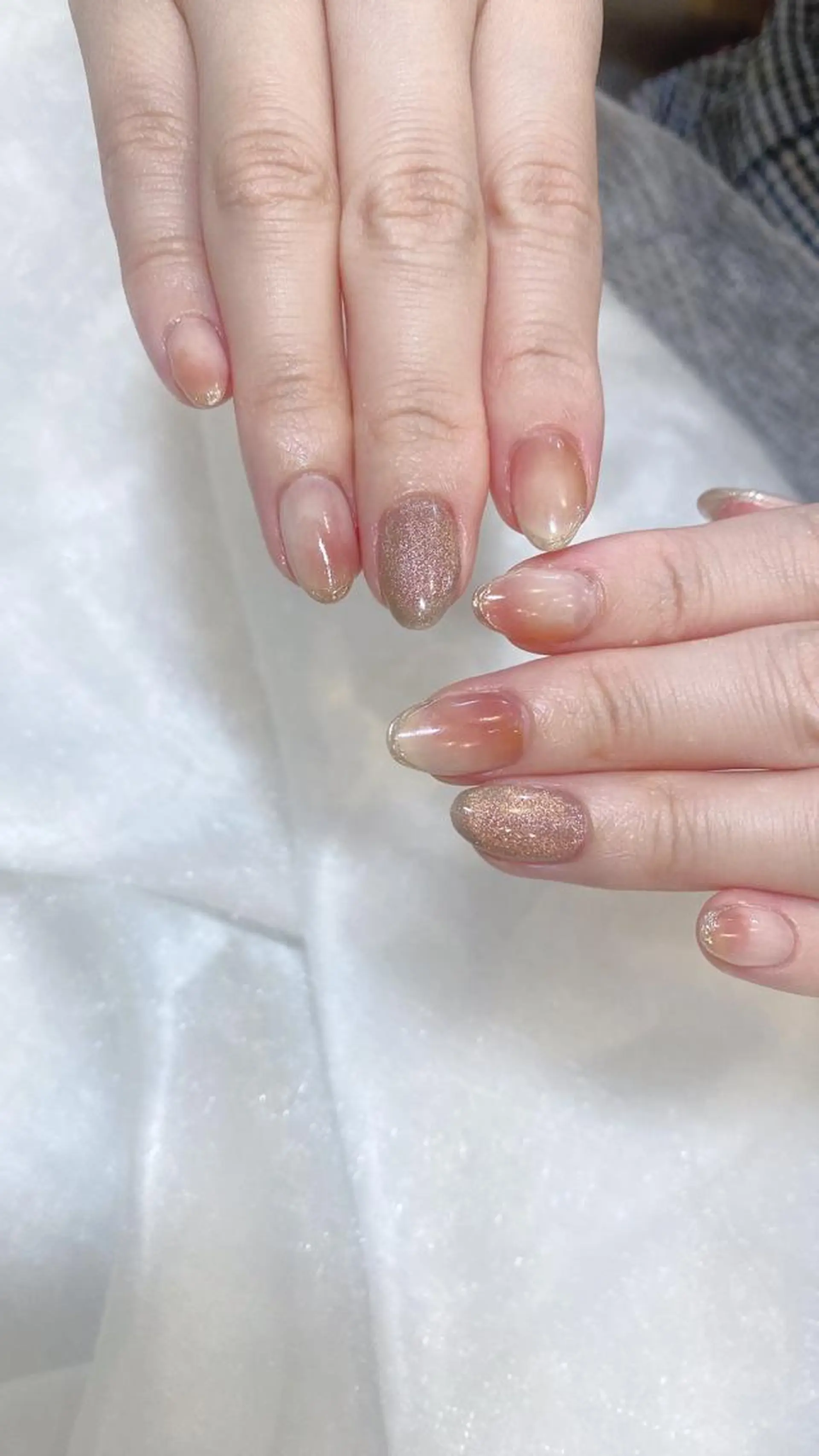 ミディアム ネイル マグネットネイル ピンク nail salon miRANのネイルデザイン