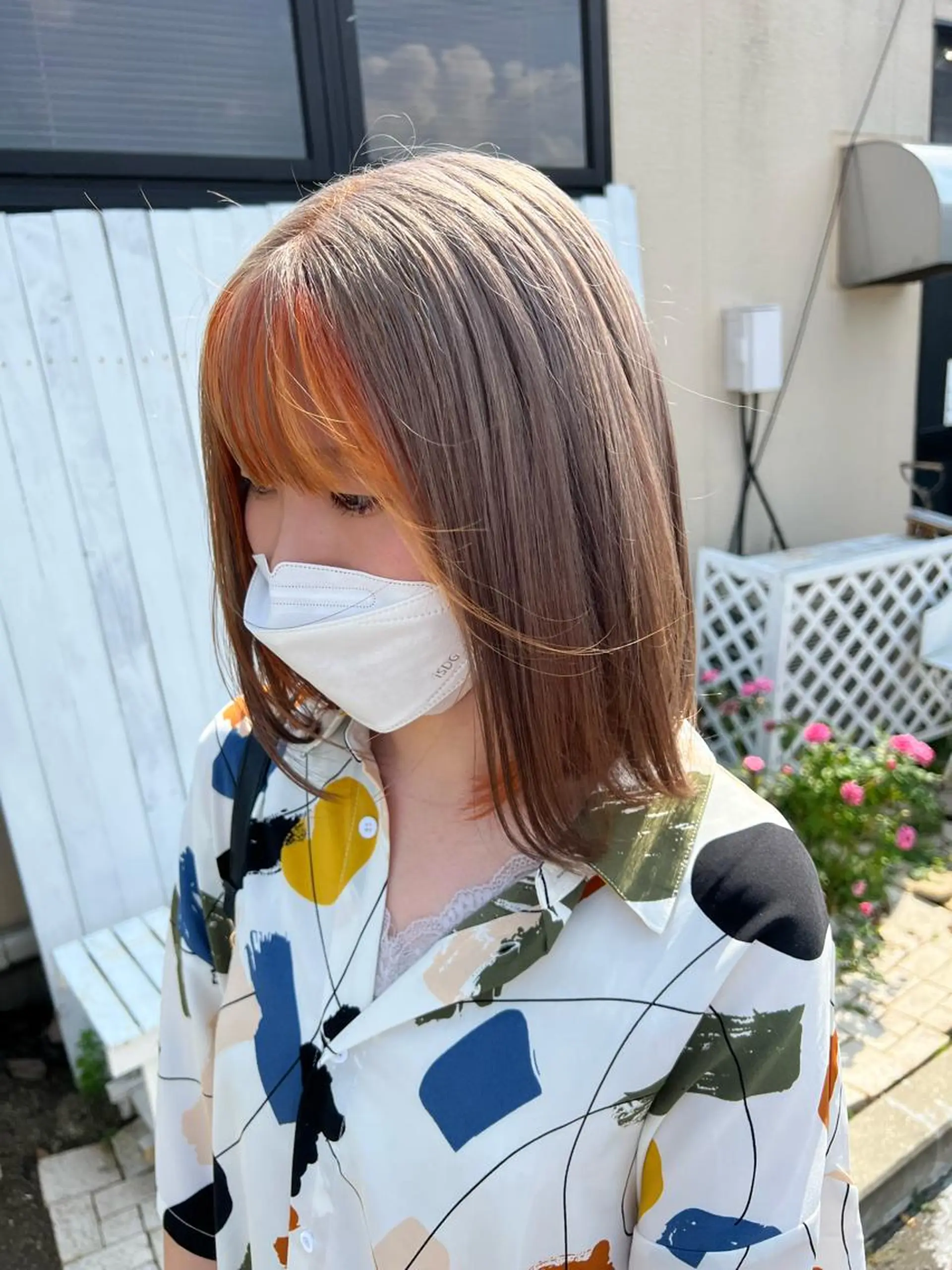 ミディアム ミストバング 大野 智亜里のヘアスタイル