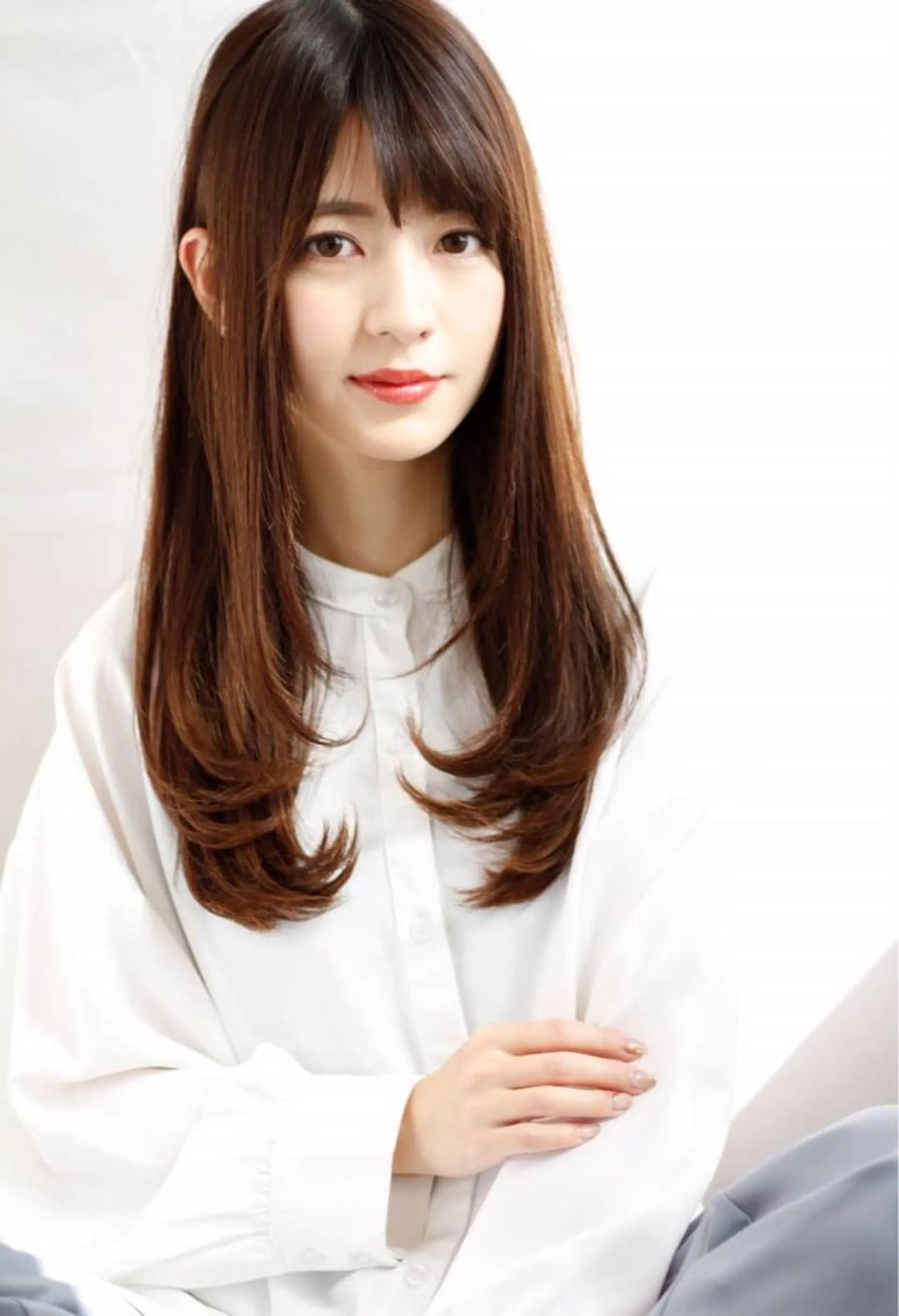 ロング 外国人風カラー レイヤーカット 縮毛矯正 ✂ショート・ボブ専門 顔型診断✂奥田裕仁のヘアスタイル