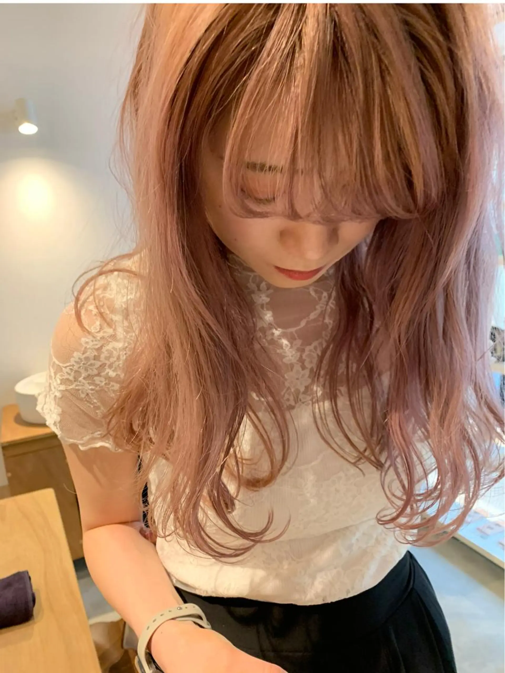 セミロング カラー ピンクカラー ヘアカラー 中嶋 【ナカジマ】のヘアスタイル