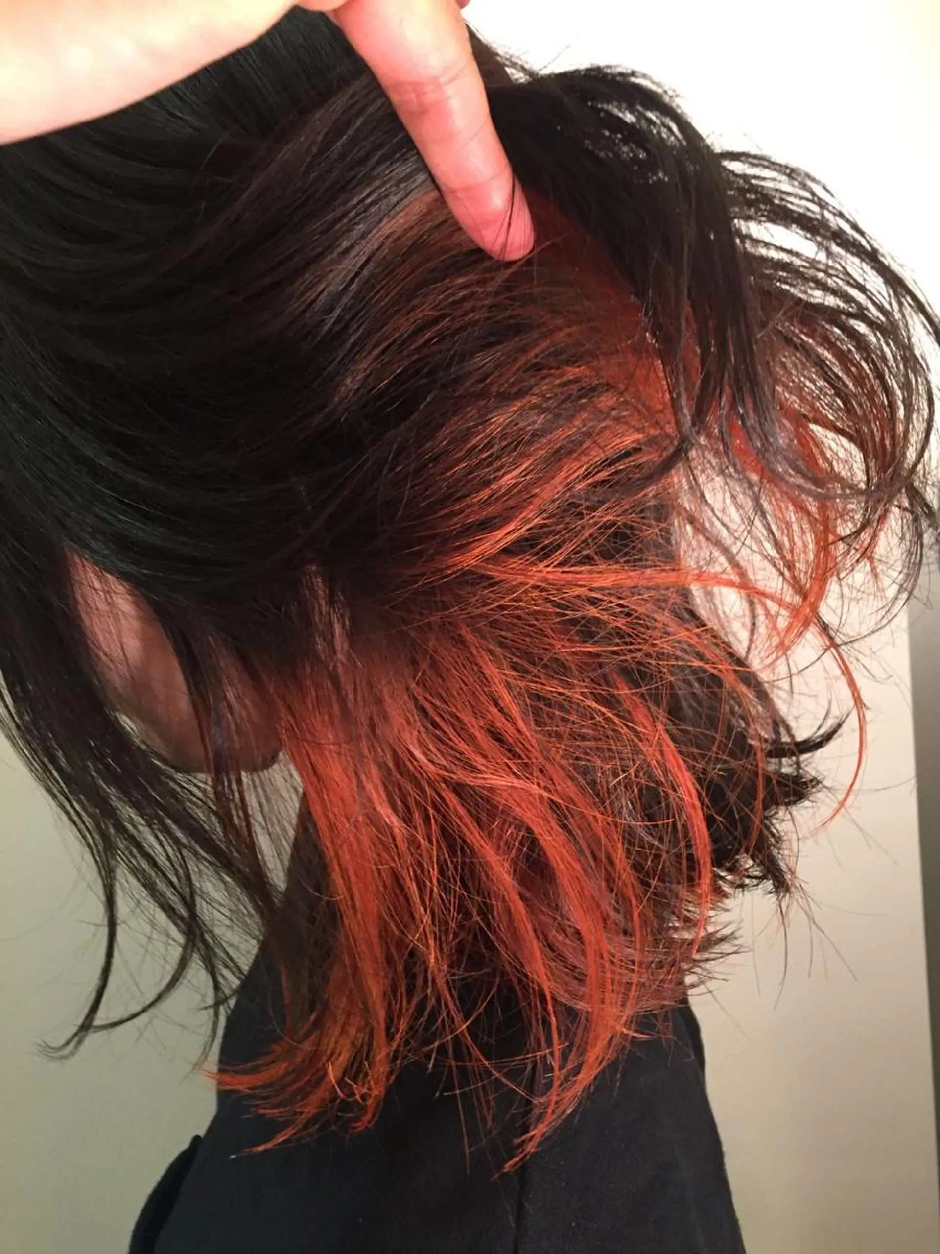 ミディアム カラー オレンジ カット ヘアカラー トリートメント 原宿サロン代表 デザインカラー伊藤卓のヘアスタイル