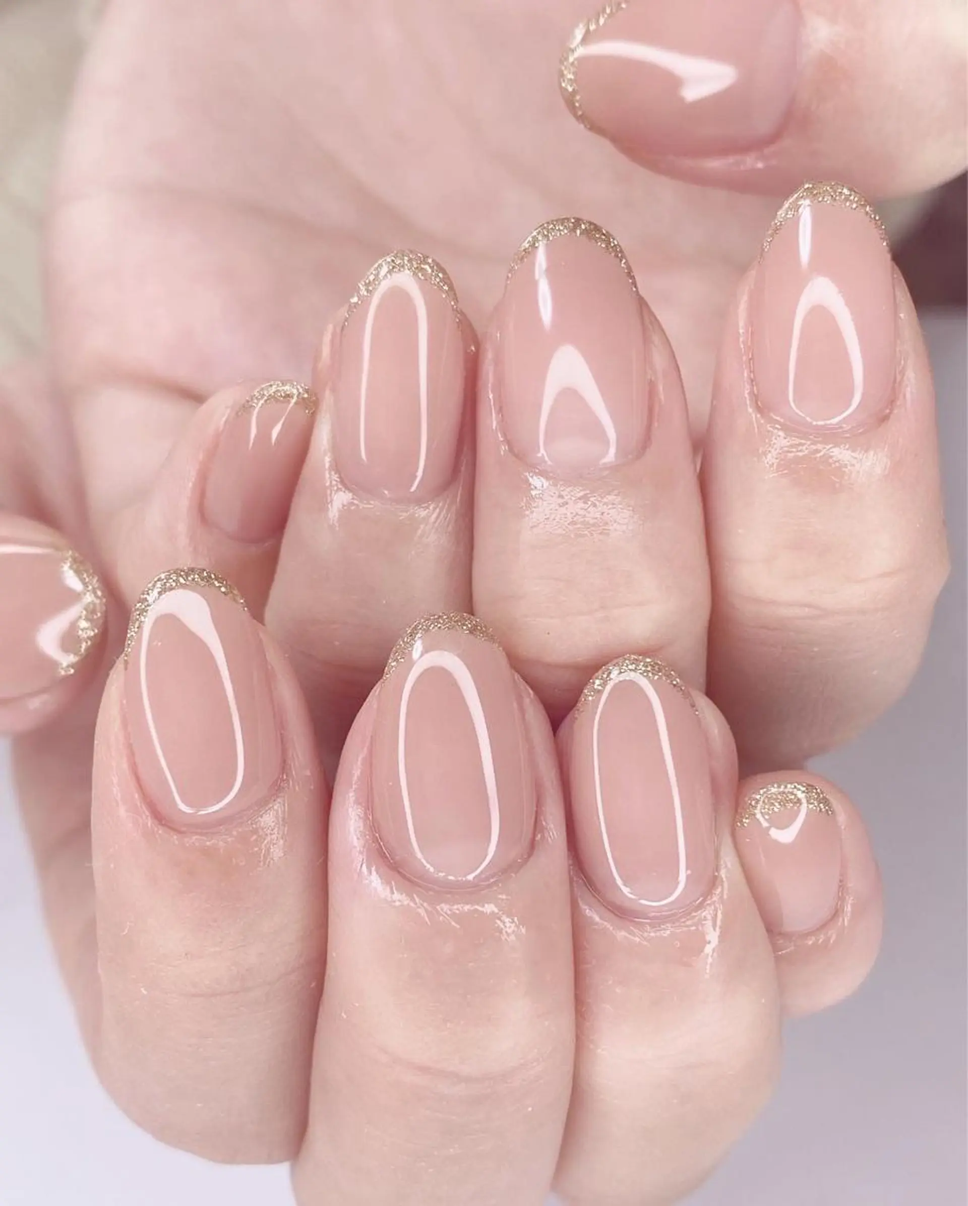 ネイル アートネイル フレンチネイル グラデーション キラキラネイル ラメ(グリッター) Ｎail Ｓalon ertiのネイルデザイン