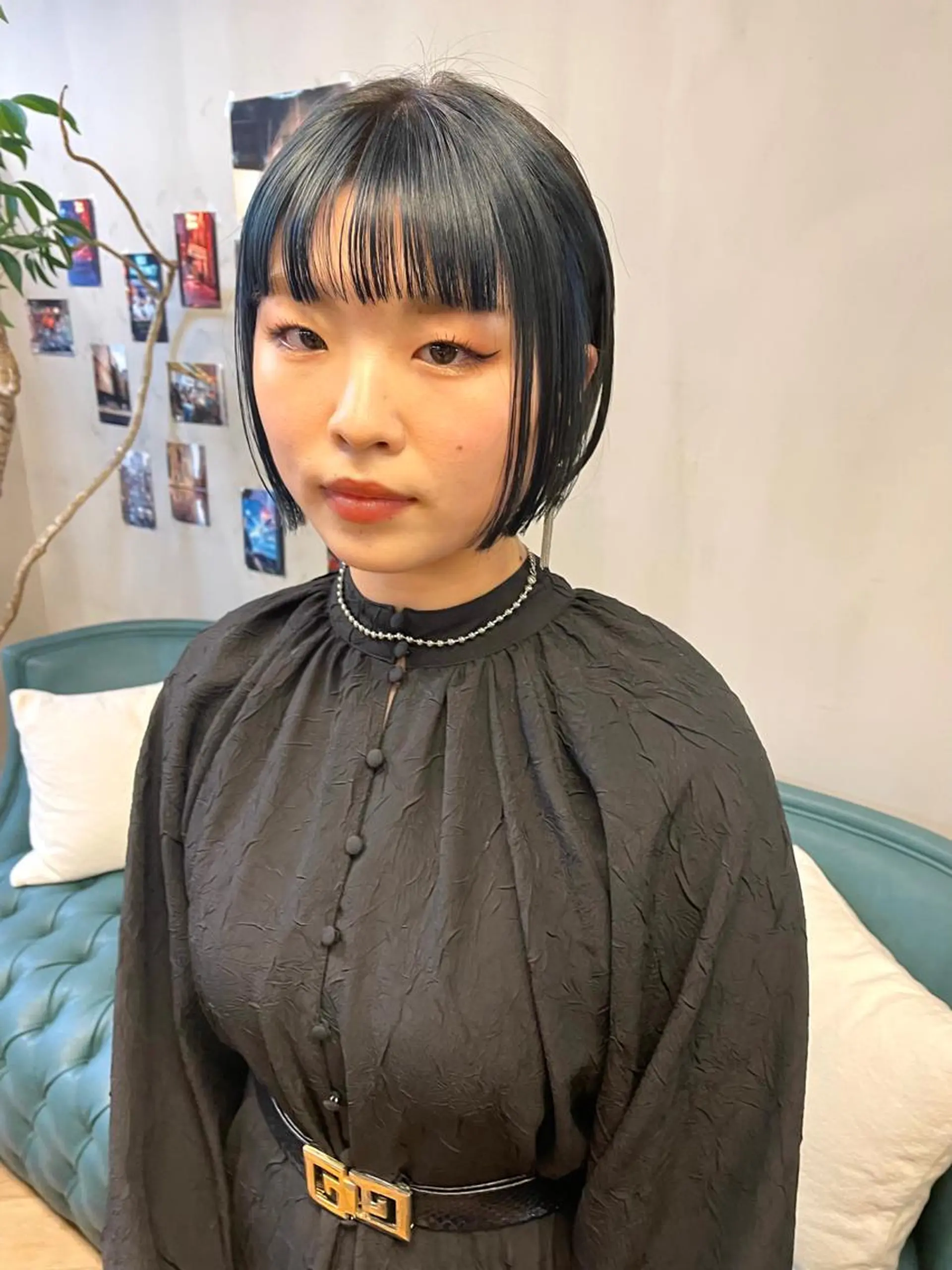 ミディアム カラー パーマ ヘアアレンジ メンズ キッズ ネイル マツエク・マツパ ブルーカラー ネイビーカラー ブルー ネイビー カット ヘアカラー トリートメント tatsumi/ボブ ウルフ/レイヤーのヘアスタイル