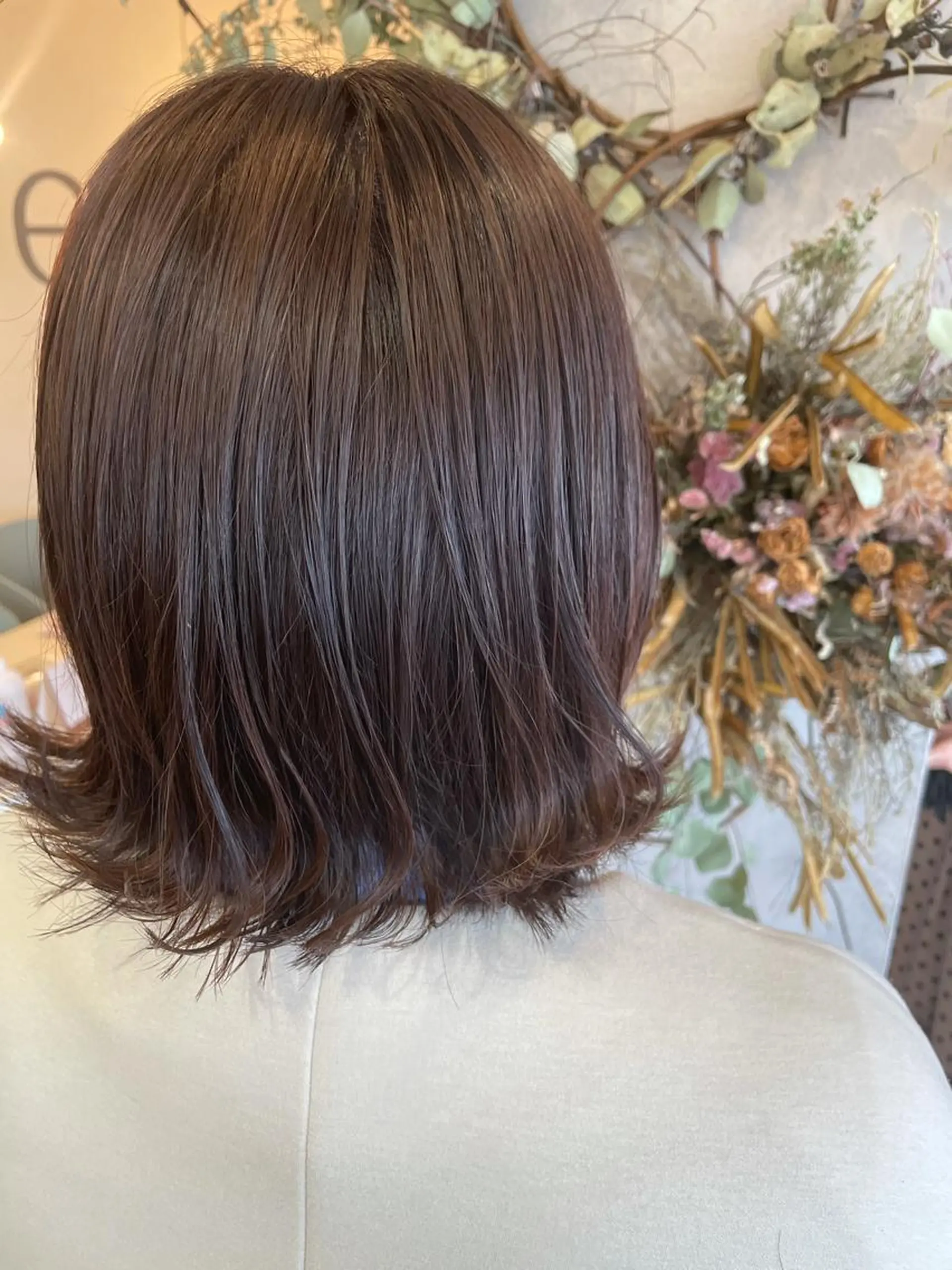 ミディアム カラー ベージュカラー mu ku.のヘアスタイル