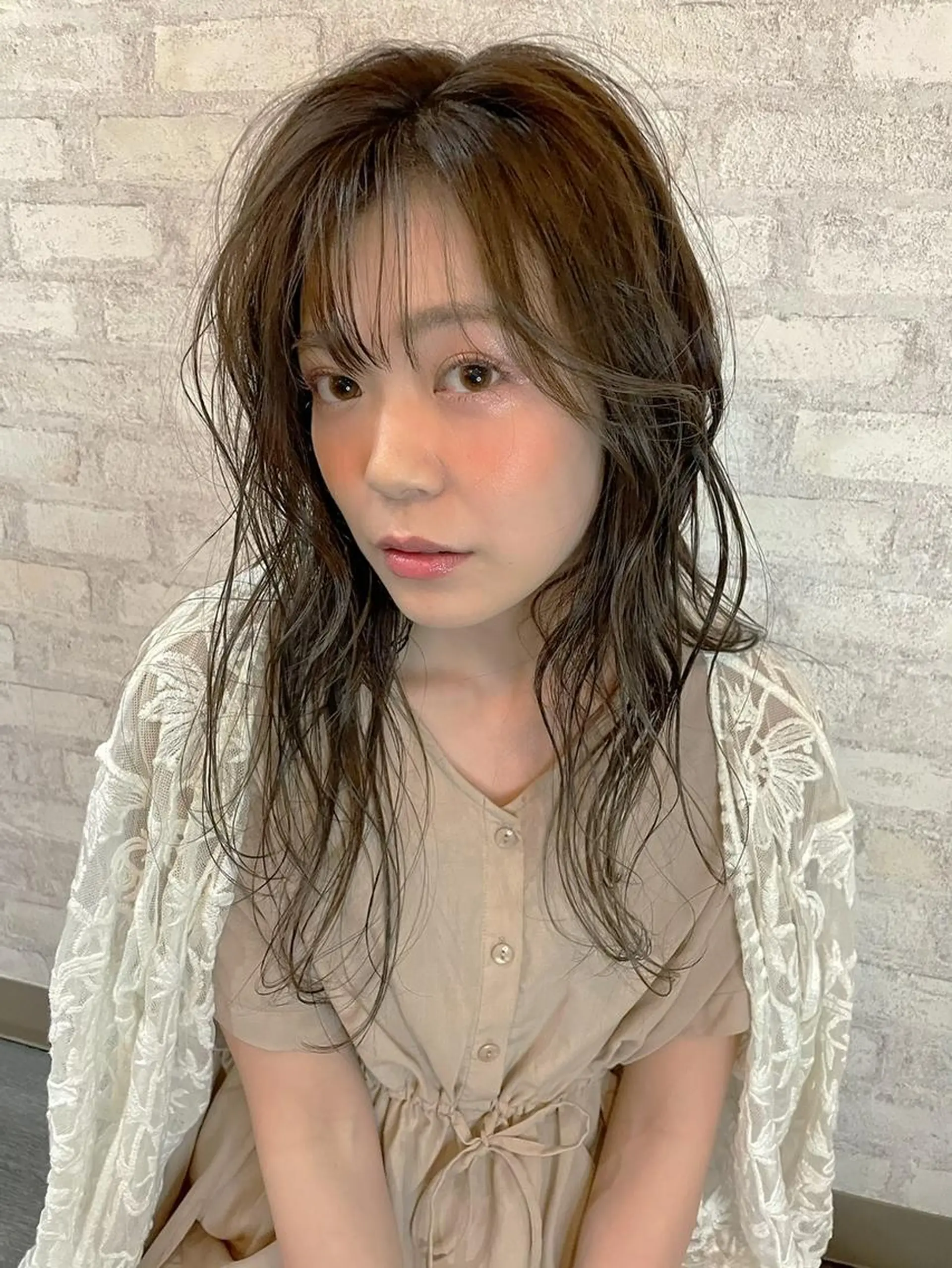 ミディアム パーマ カラー ans(アンス)所属・山上 佳汰/髪質改善/艶髪のヘアスタイル