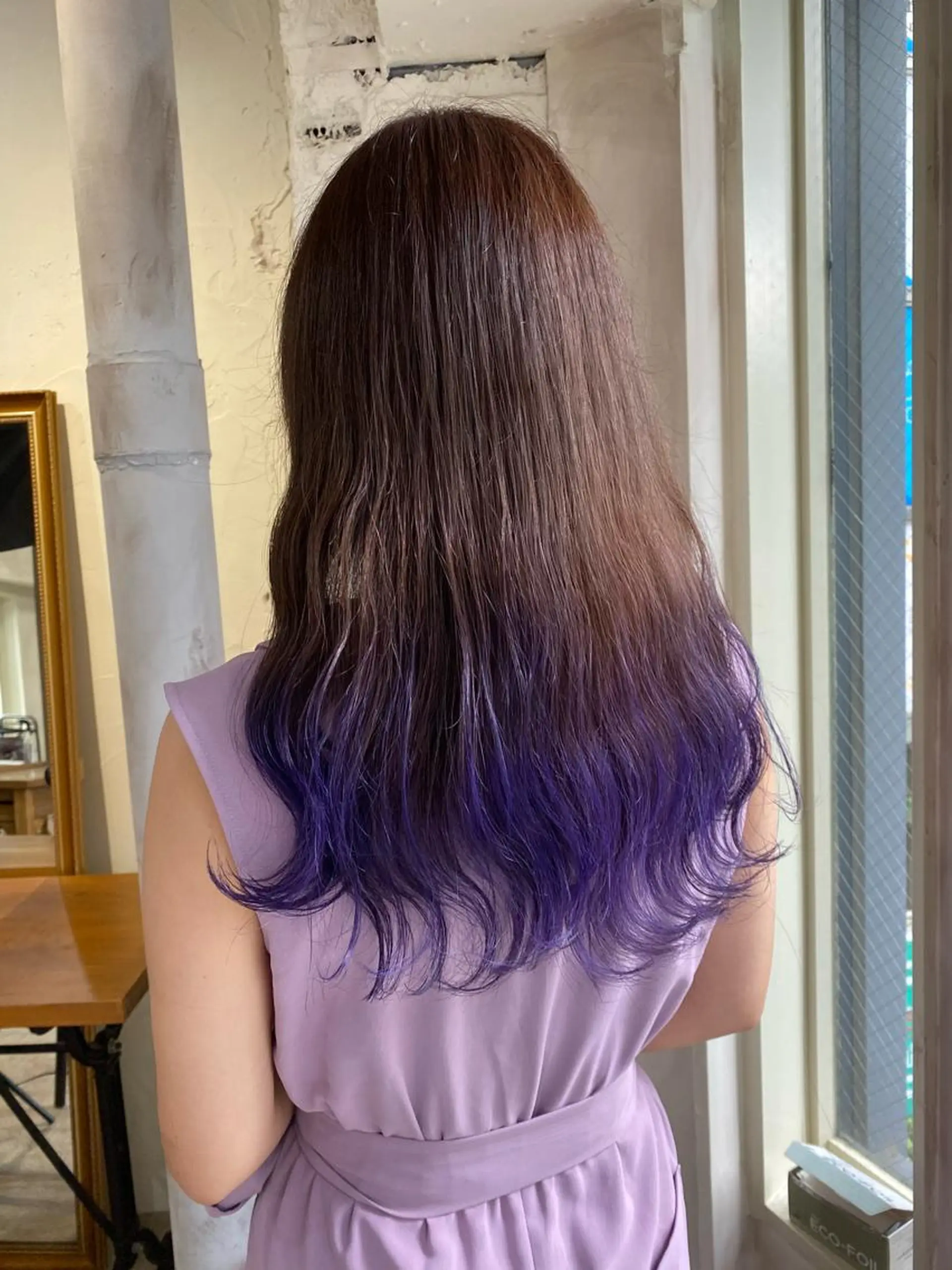 ロング カラー ベージュカラー ブリーチ グラデーションカラー パープルカラー ヘアカラー ミニモお気に入り数 No.1宍戸雄弥のヘアスタイル