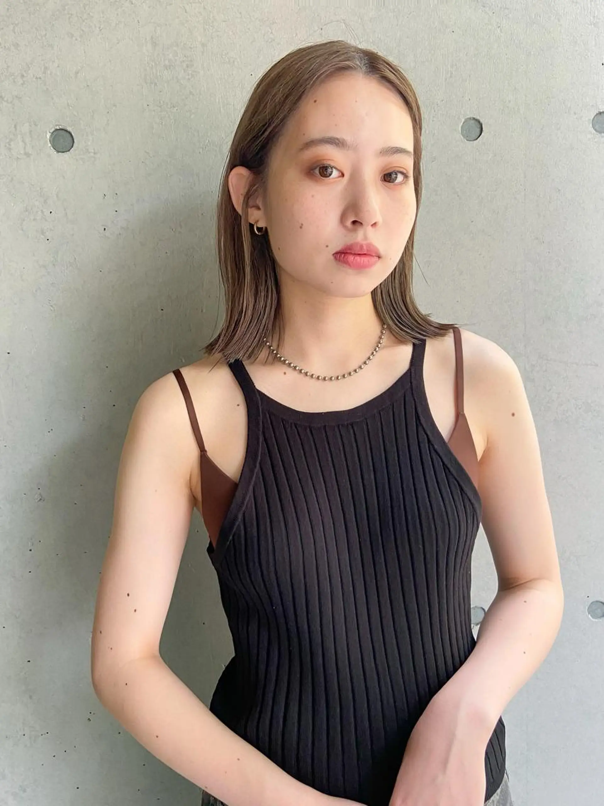 ミディアム ヘアカラー トリートメント 岡本康平/ボブ /ブリーチ/レイヤーのヘアスタイル