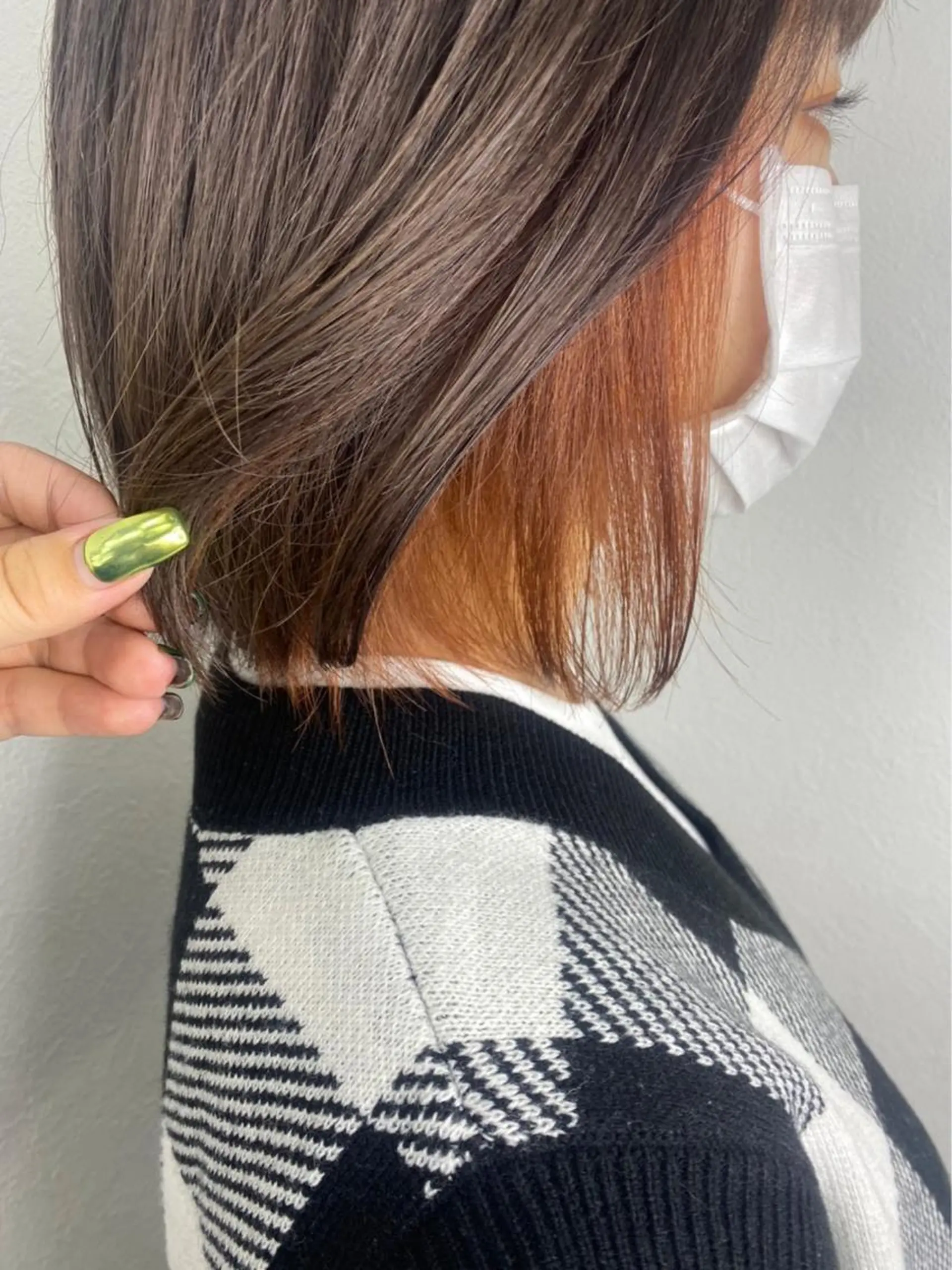 カラー ベージュカラー ブリーチ オレンジ オレンジベージュ 中村 彩夏のヘアスタイル