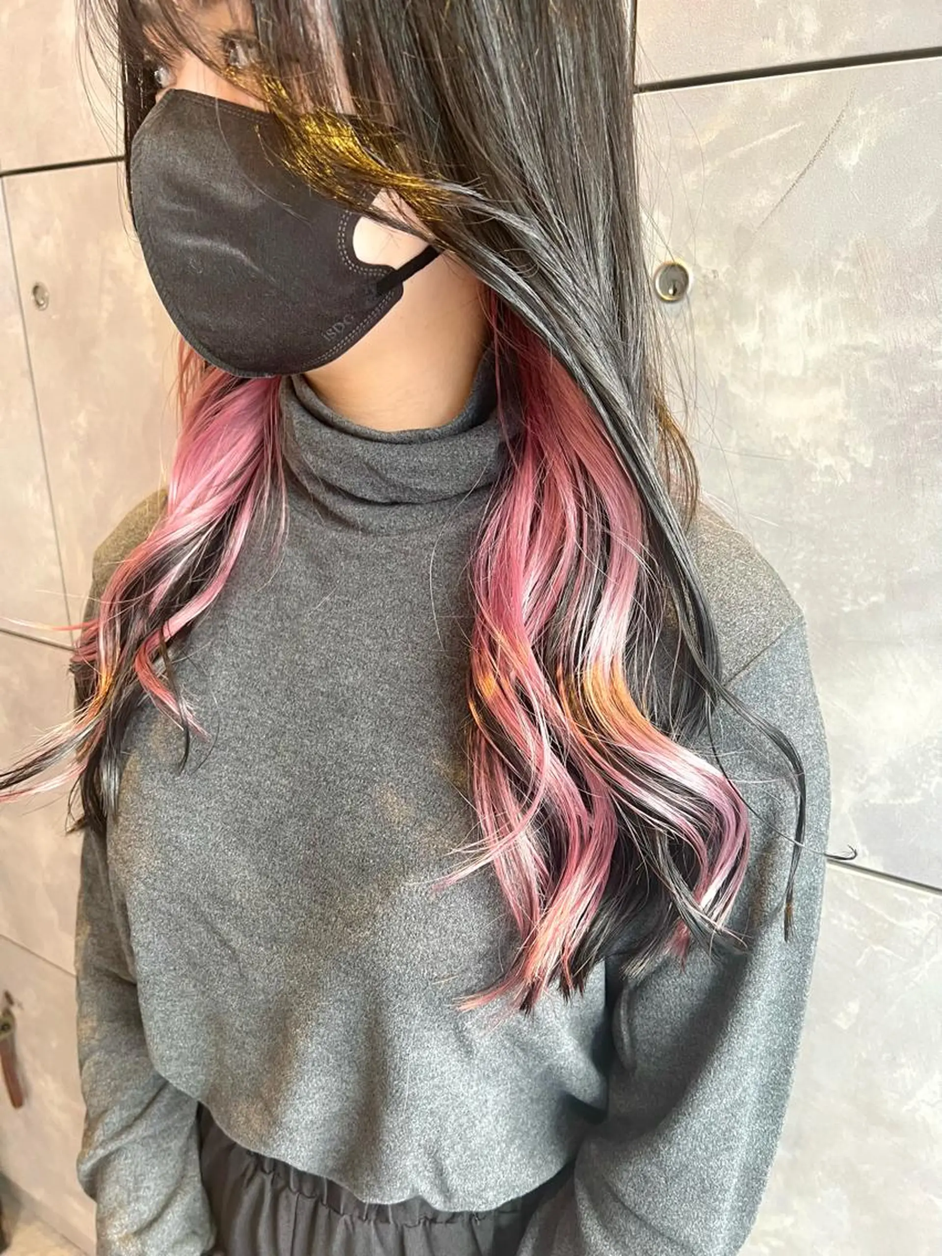 セミロング カラー ヘアアレンジ ヘアカラー トリートメント ヘッドスパ ヘアセット 🌈インナーカラー ‘ショウマ’🌈のヘアスタイル