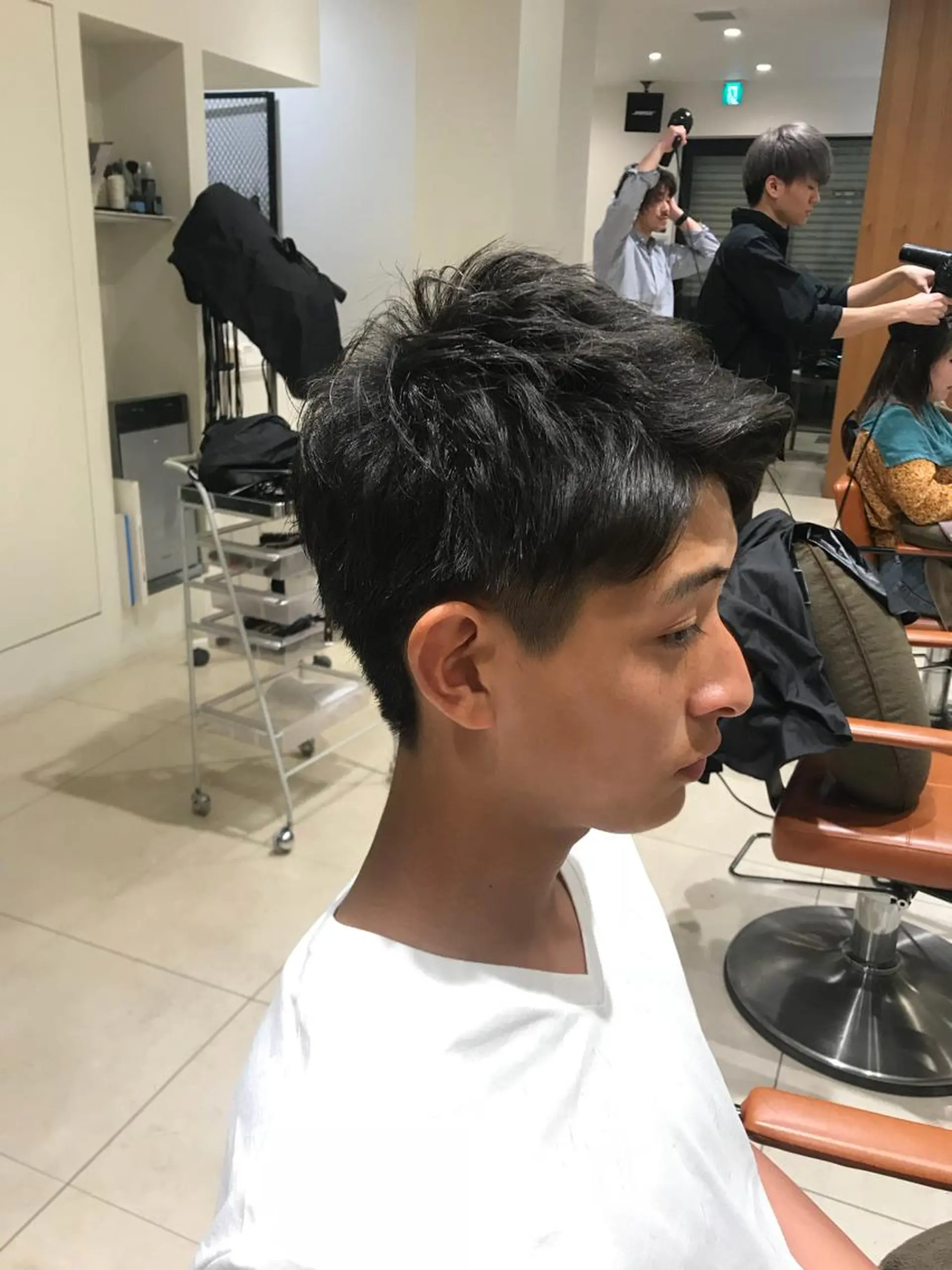 ショート メンズ アップバング ショートヘア 菅 由梨菜のヘアスタイル