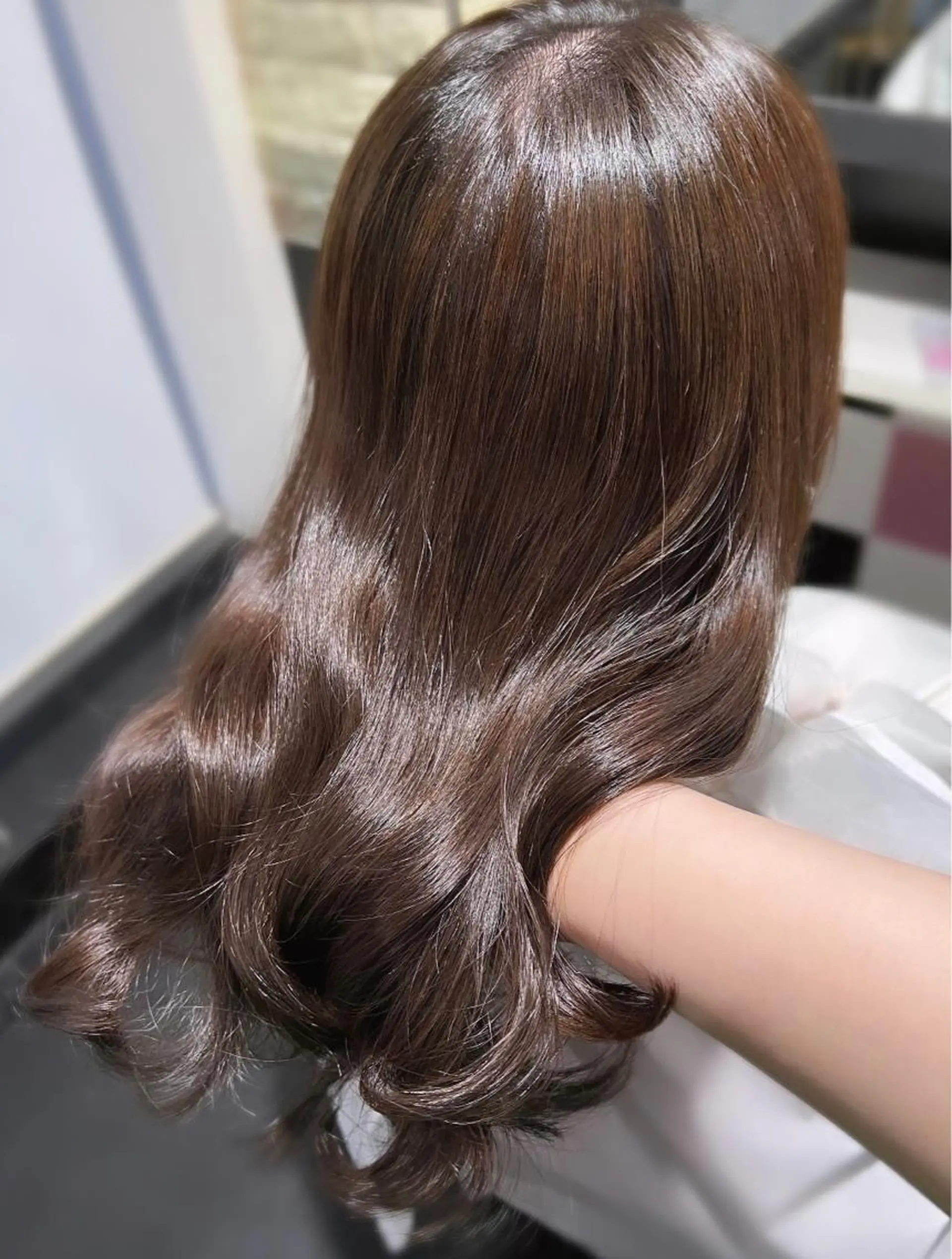 セミロング カラー ベージュカラー ブラウンカラー ショコラグレージュ チョコレートブラウン ココアベージュ 韓国ヘア ♡tomimaのヘアスタイル