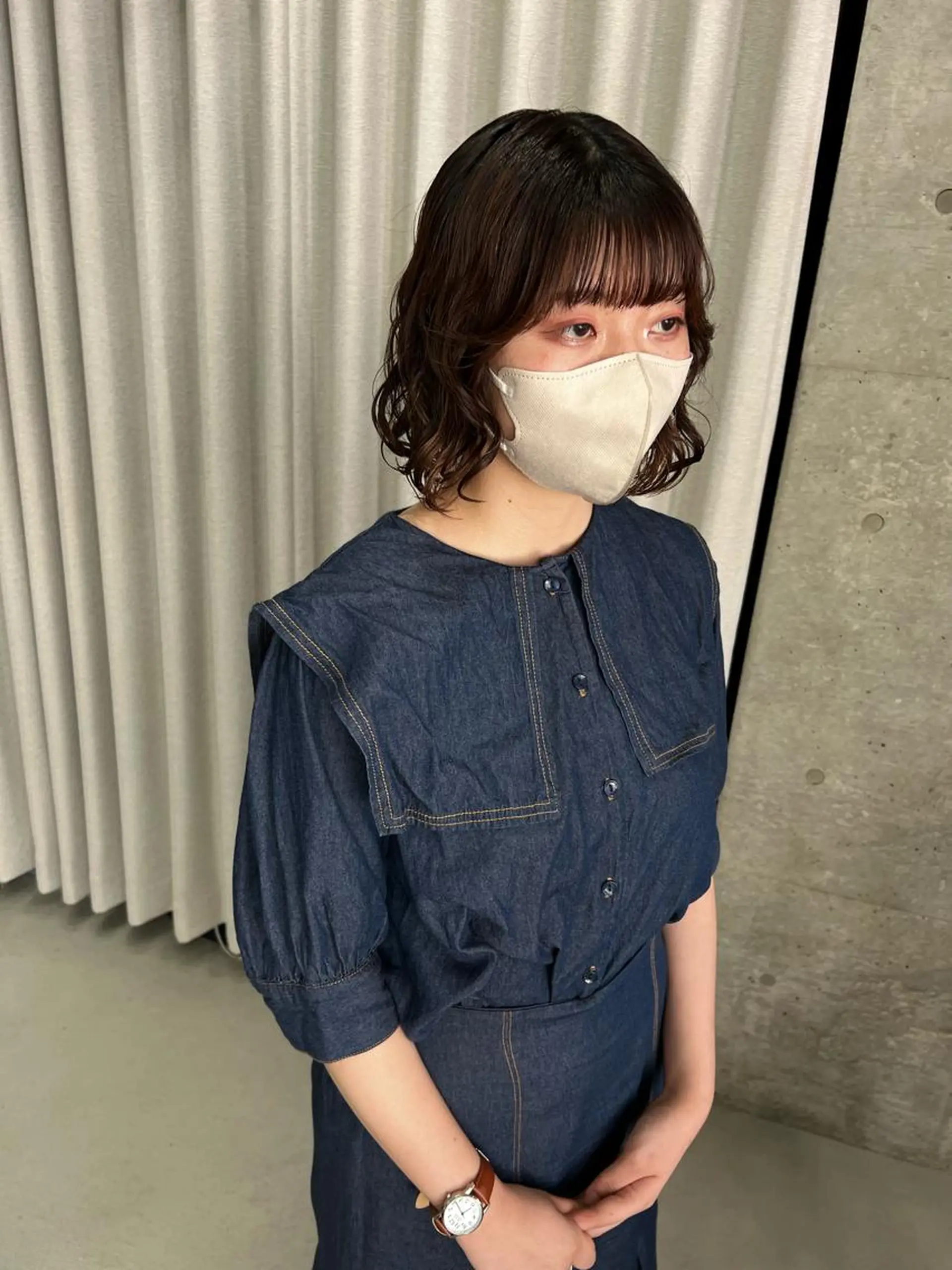 カラー パーマ ボブパーマコテ巻き風 パーマNo1深江秀平のヘアスタイル