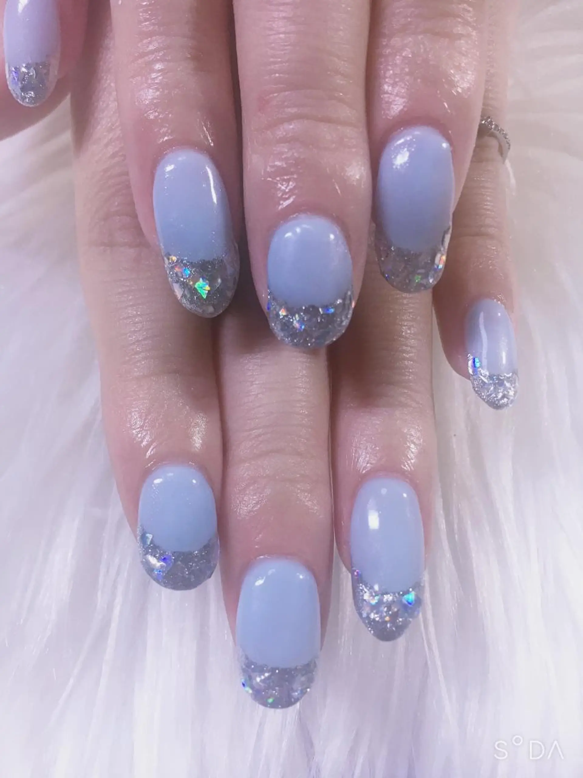 ネイル フレンチネイル ガラスフレンチ ハンドネイル フットネイル miwa ミワのネイルデザイン