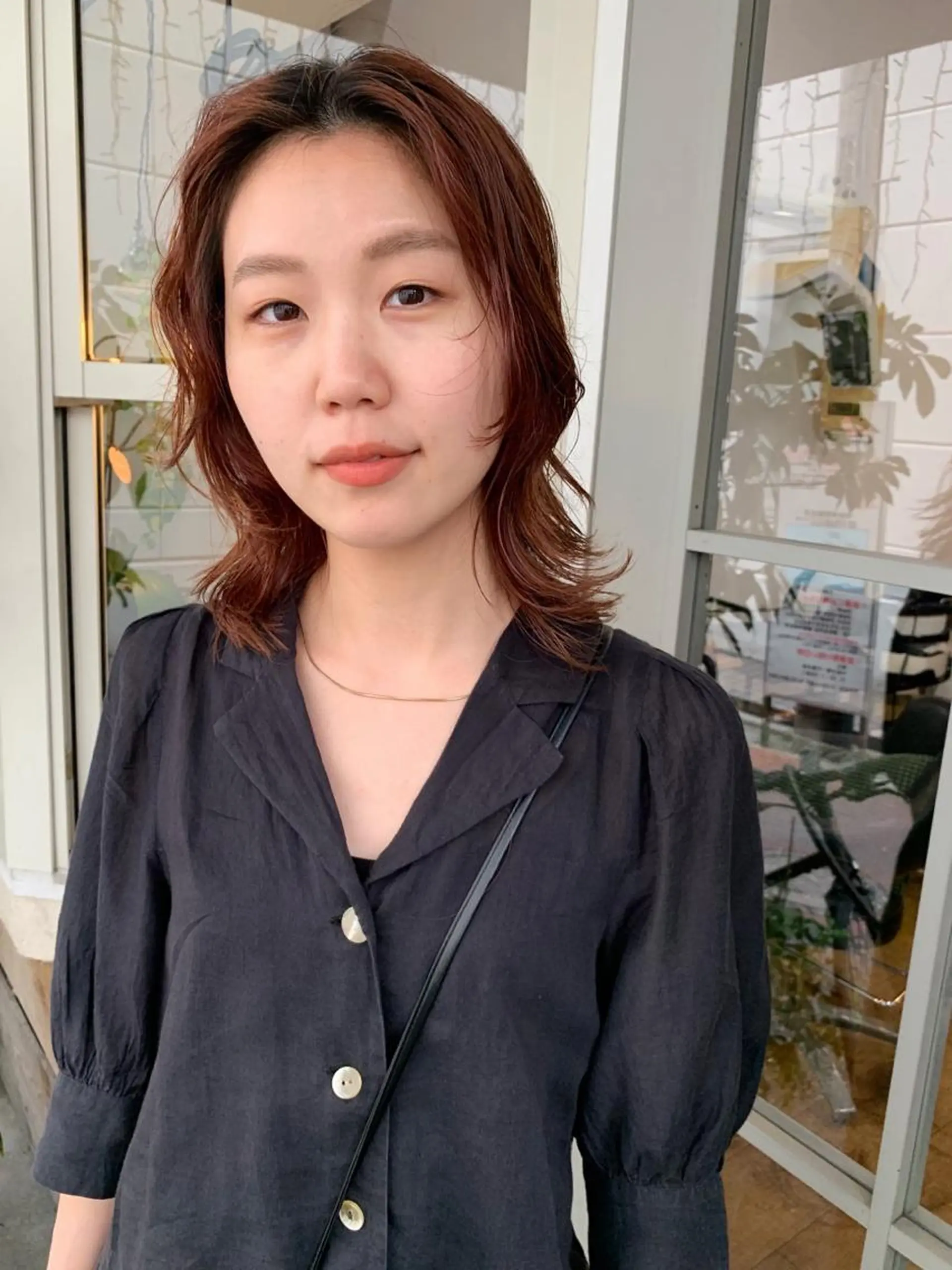 ミディアム カラー くせ毛 カット ヘアカラー トリートメント 【pejite】 Hinanoのヘアスタイル