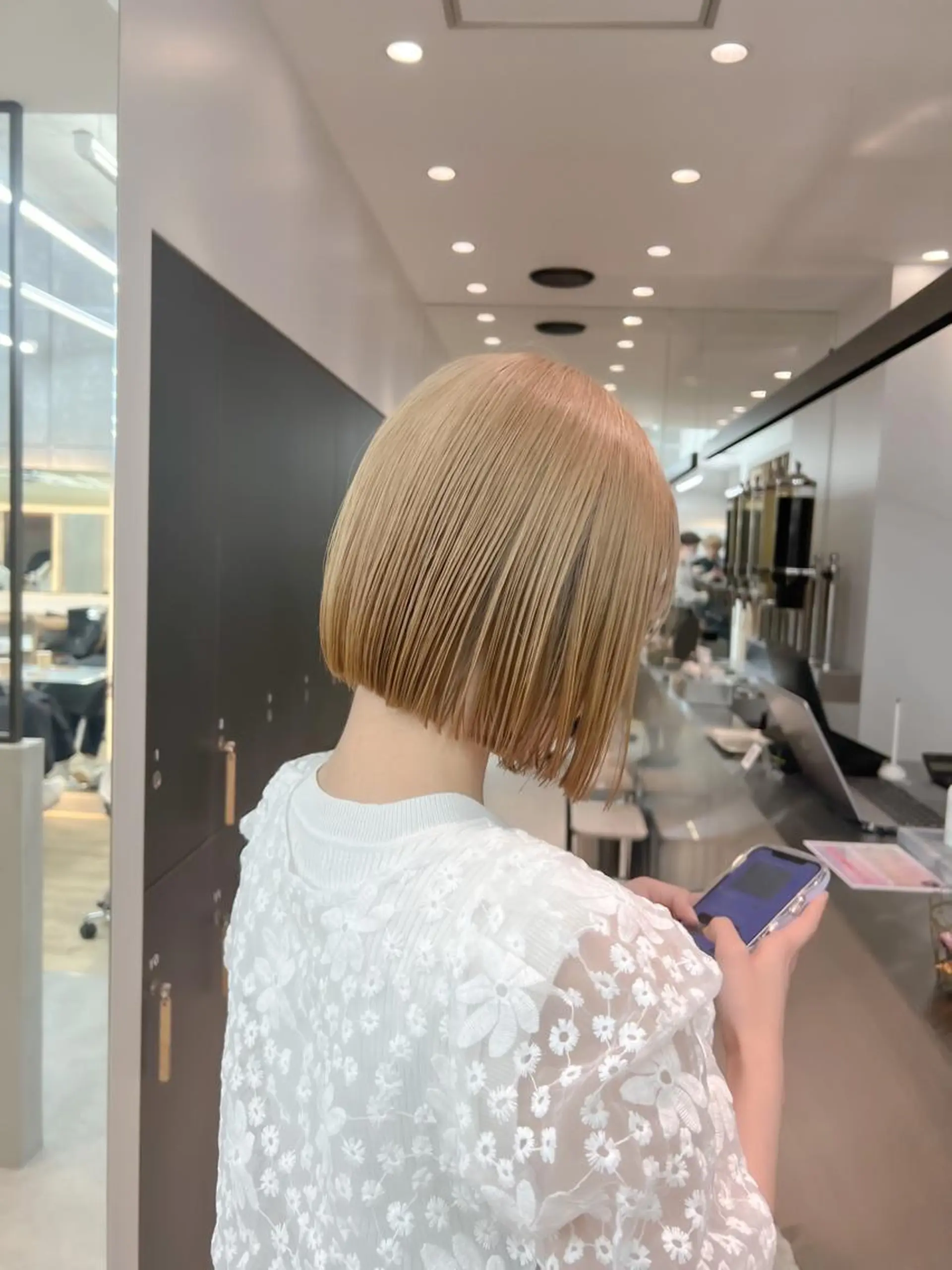 ミディアム カット ヘアカラー トリートメント ボブ/縮毛矯正 髪質改善/もえるのヘアスタイル