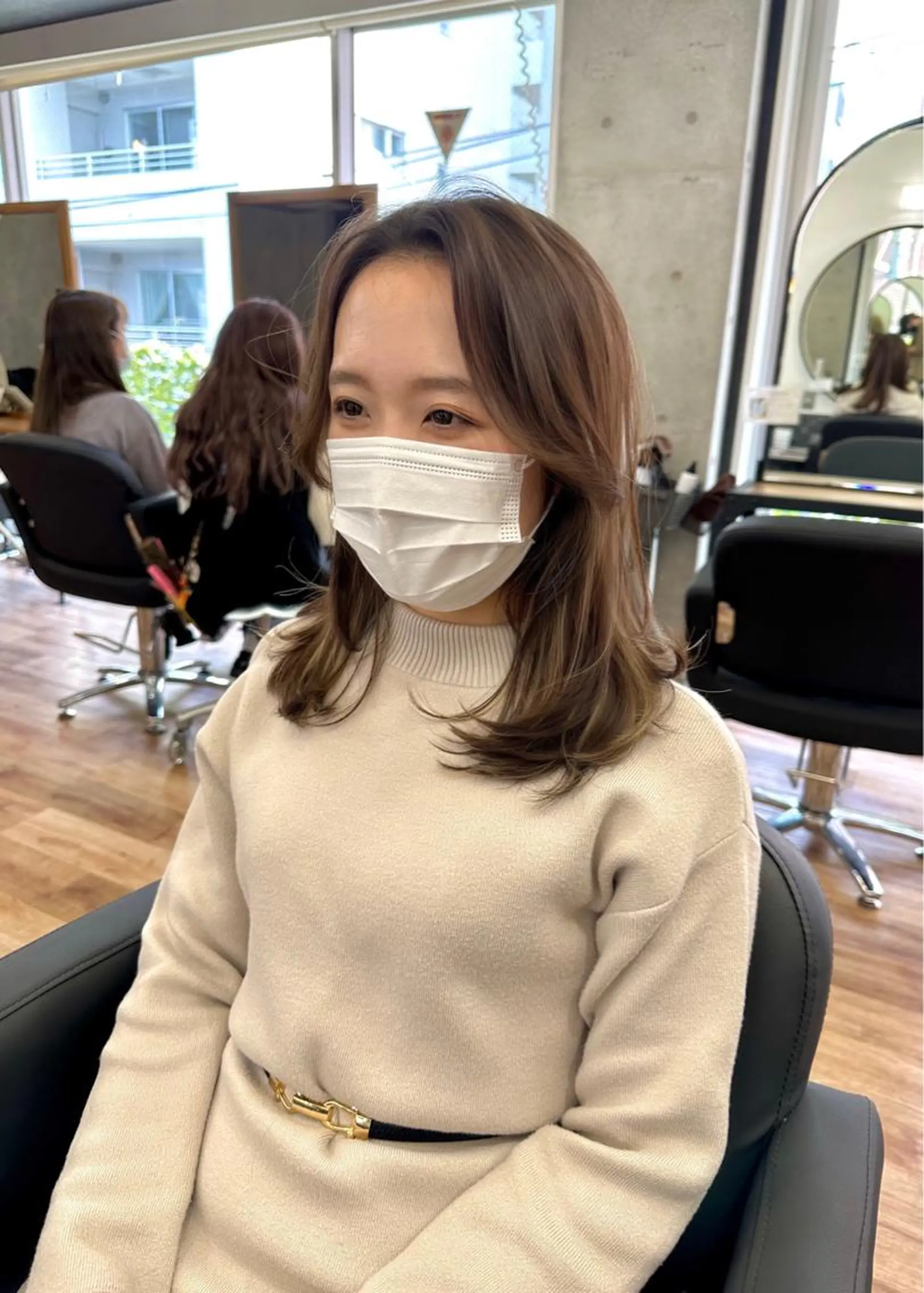 ミディアム くびれヘア エギョモリ タンバルモリ 韓国風ヘア レイヤーカット カット ヘアカラー トリートメント 大人可愛いレイヤー 大田のヘアスタイル