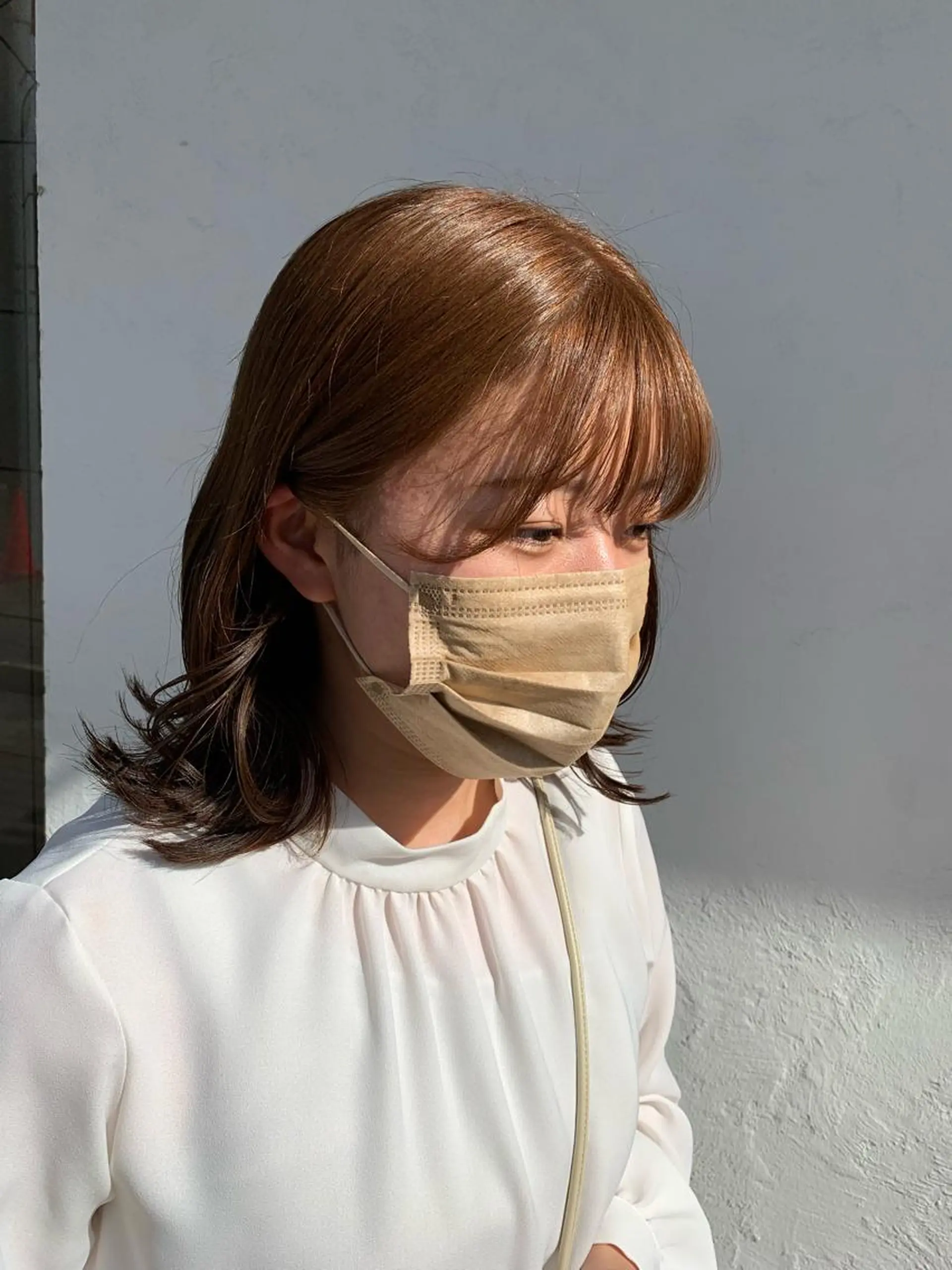 ミディアム カラー ベージュカラー ブリーチ ミルクティーベージュ ブリーチなしカラー 艶髪レイヤー上田 紗也🇰🇷💗のヘアスタイル