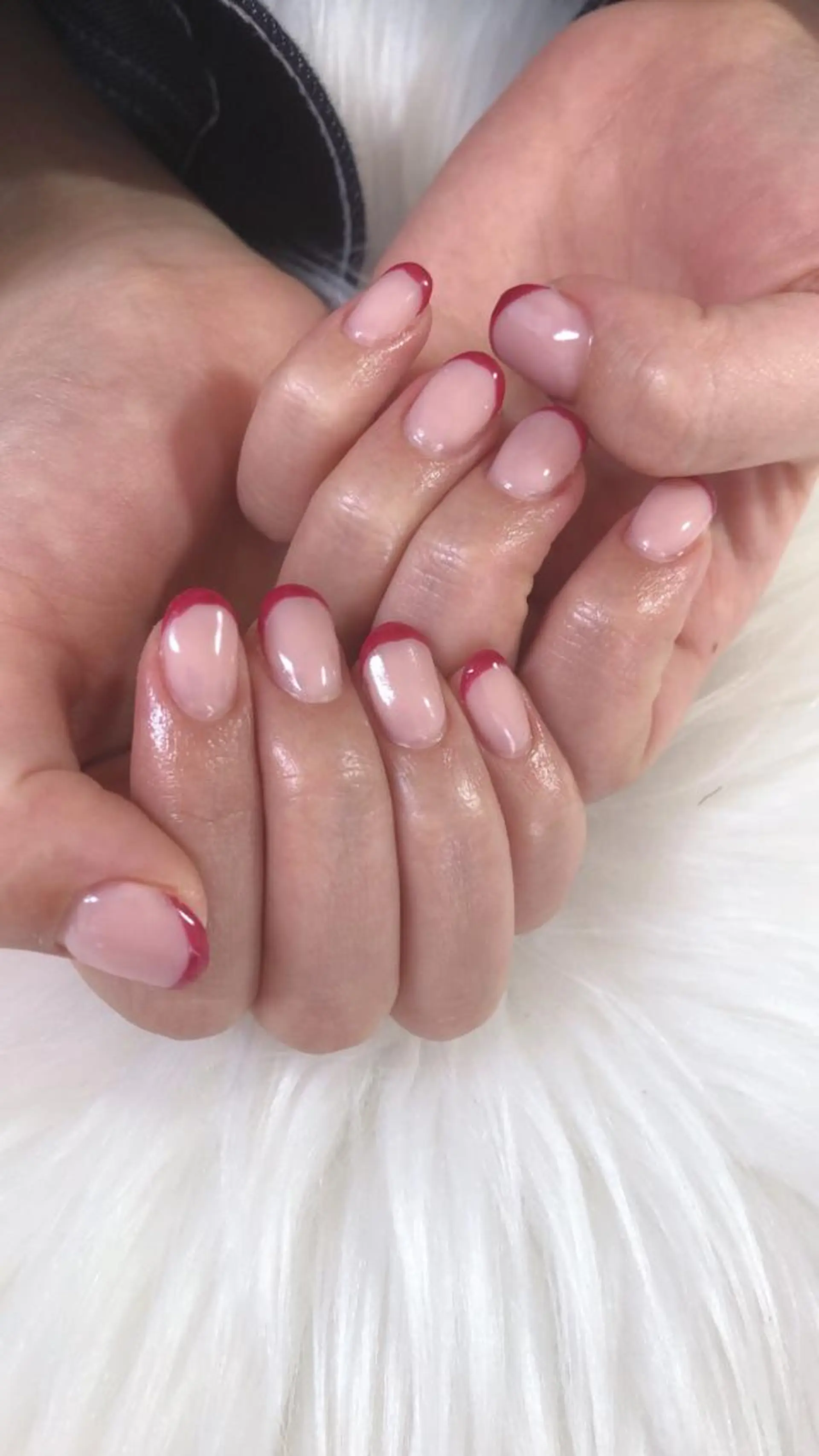 ネイル フレンチネイル 赤色 ハンドネイル フットネイル miwa ミワのネイルデザイン