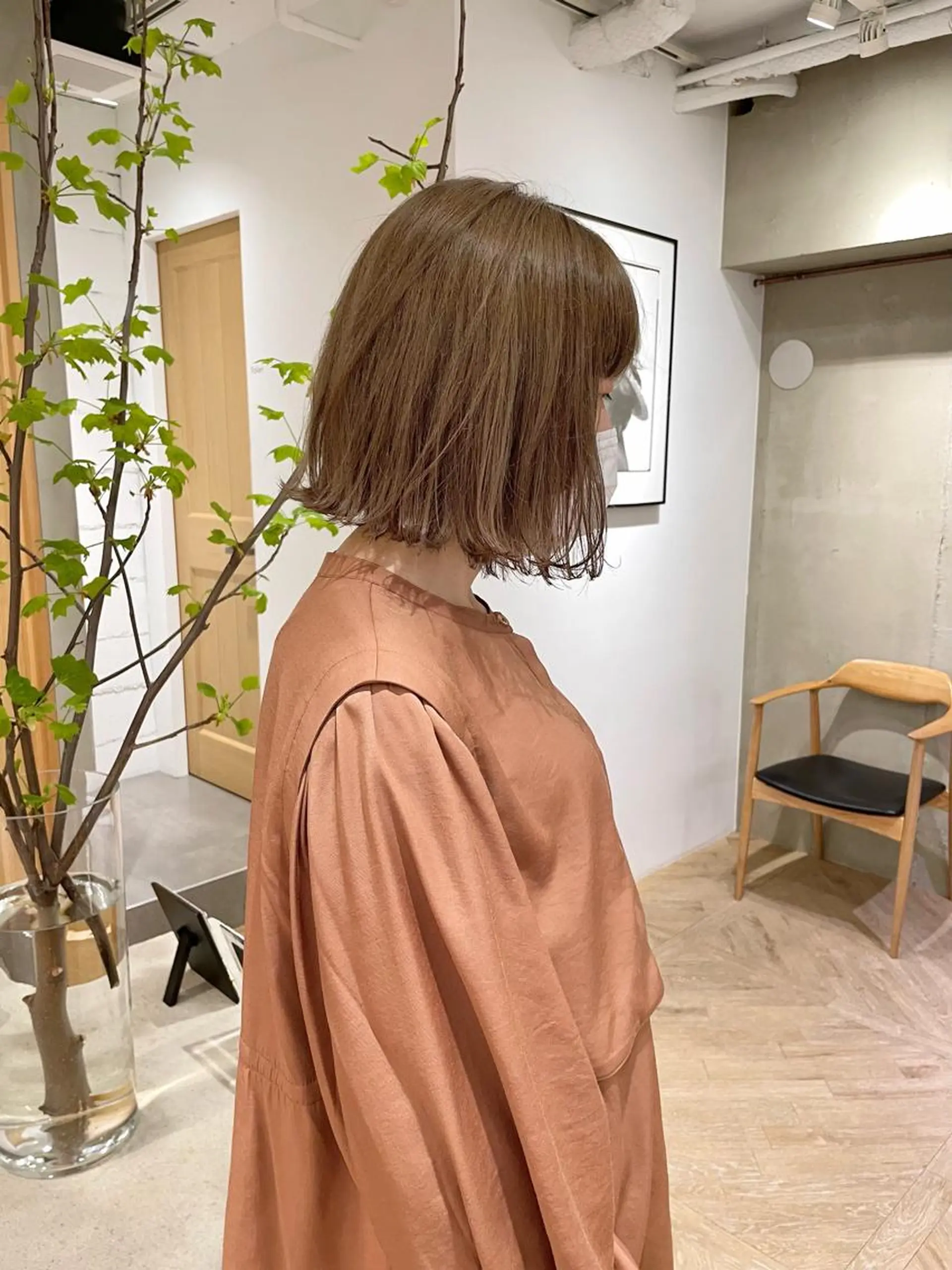 ミディアム 切りっぱなしボブ ボブ カット ボブ/縮毛矯正 🌟梅田盛一🌟のヘアスタイル