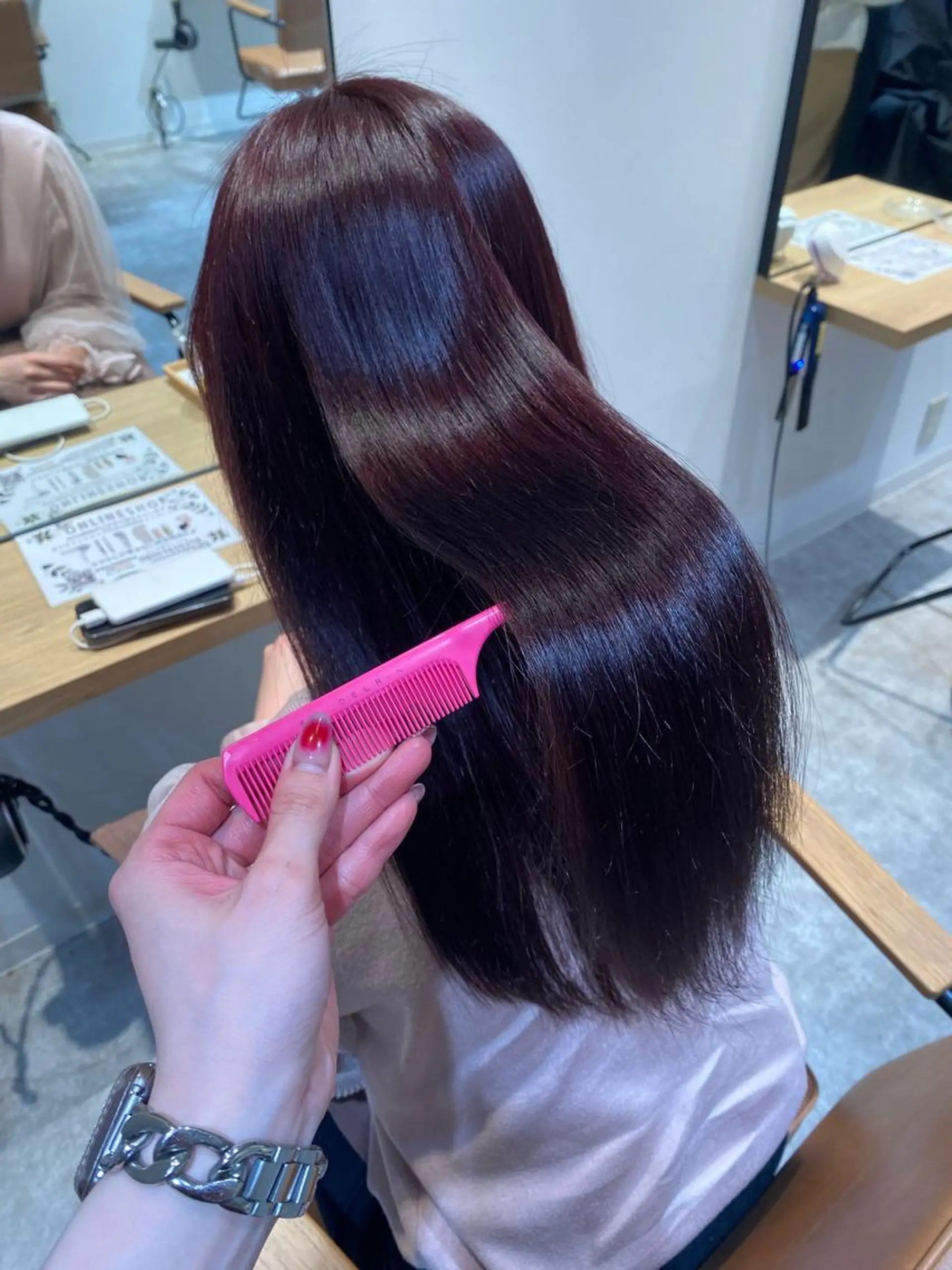 ロング カラー ブリーチ 縮毛矯正 カット 縮毛矯正 オスズ 🎀´-のヘアスタイル