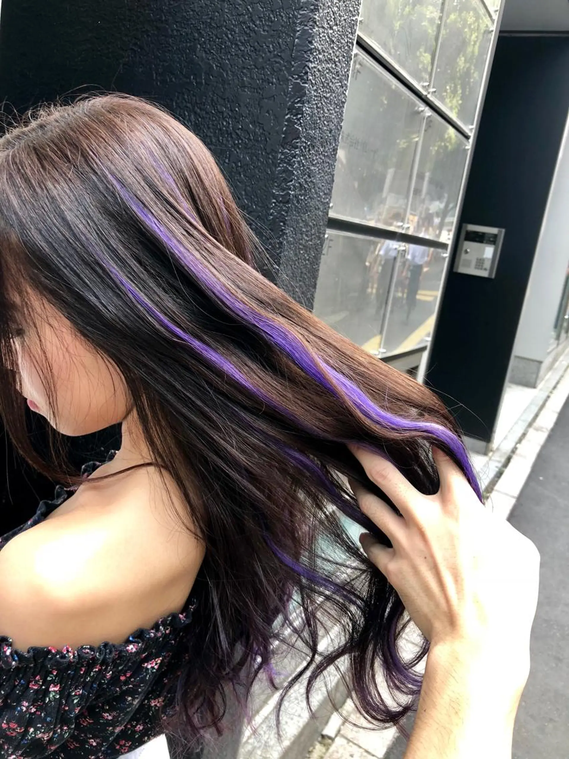 ロング カラー シールエクステ ラベンダーカラー ラベンダーピンク ピンクカラー エクステ 100%髪質改善特化 TRUNSのヘアスタイル