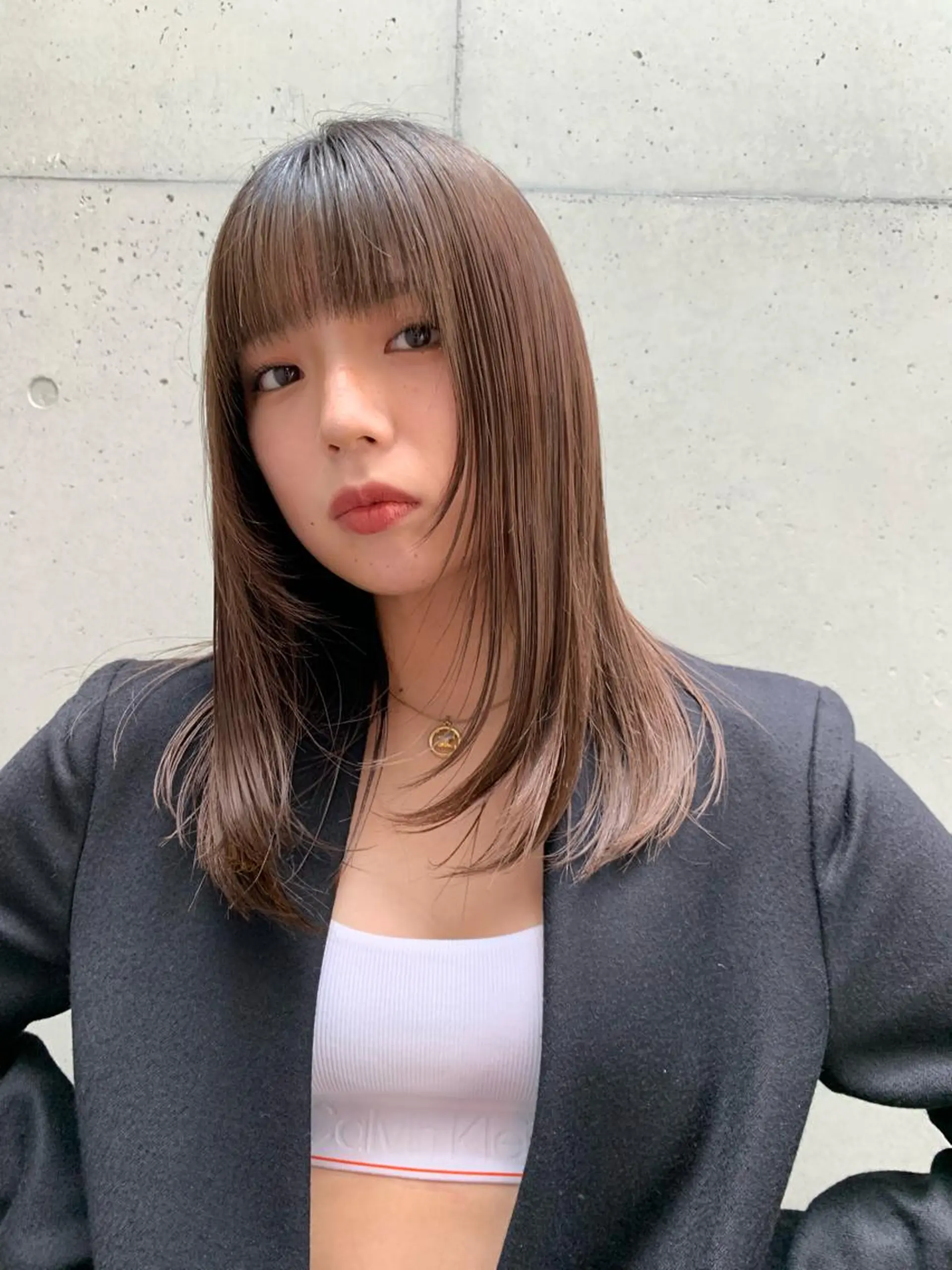 セミロング カラー カット ヘアカラー 似合わせウルフ/ レイヤー/山本祐輔のヘアスタイル