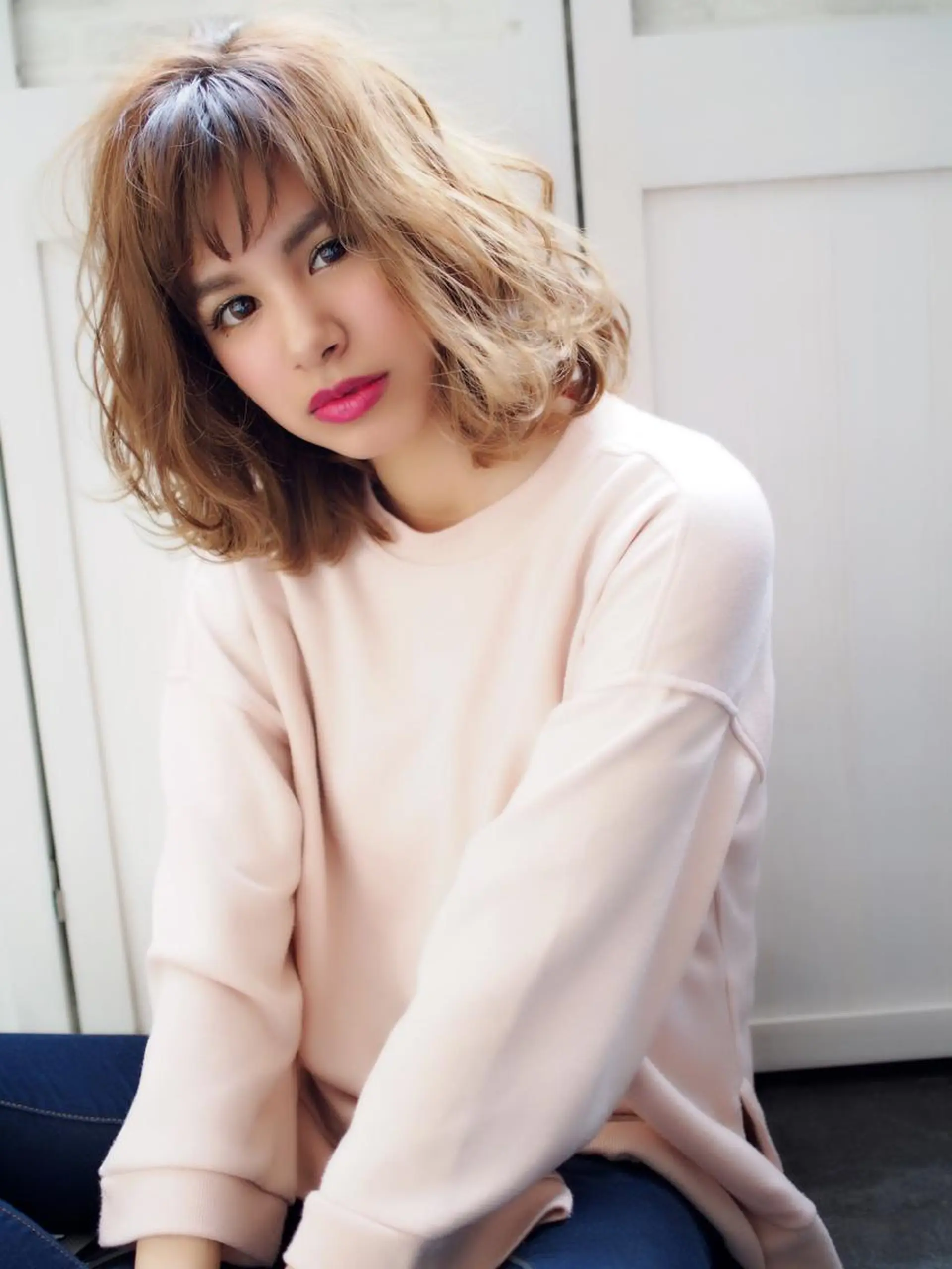 ミディアム ほさか しんごのヘアスタイル