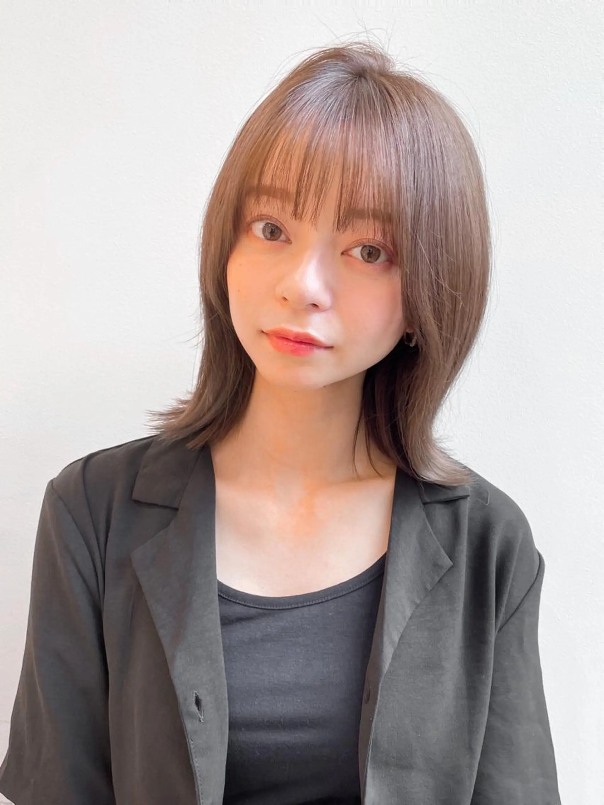 ミディアム 切りっぱなしボブ ボブ くびれヘア fifth天神/末廣 和也のヘアスタイル